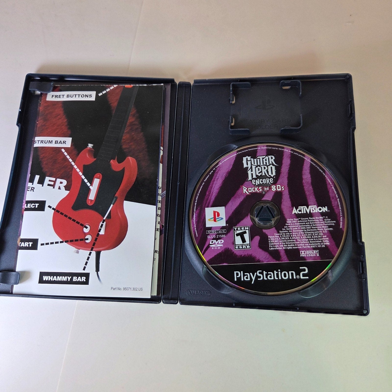 Guitar Hero Encore: Rocks the 80s (Sony PS2, 2007) Complete with Manual