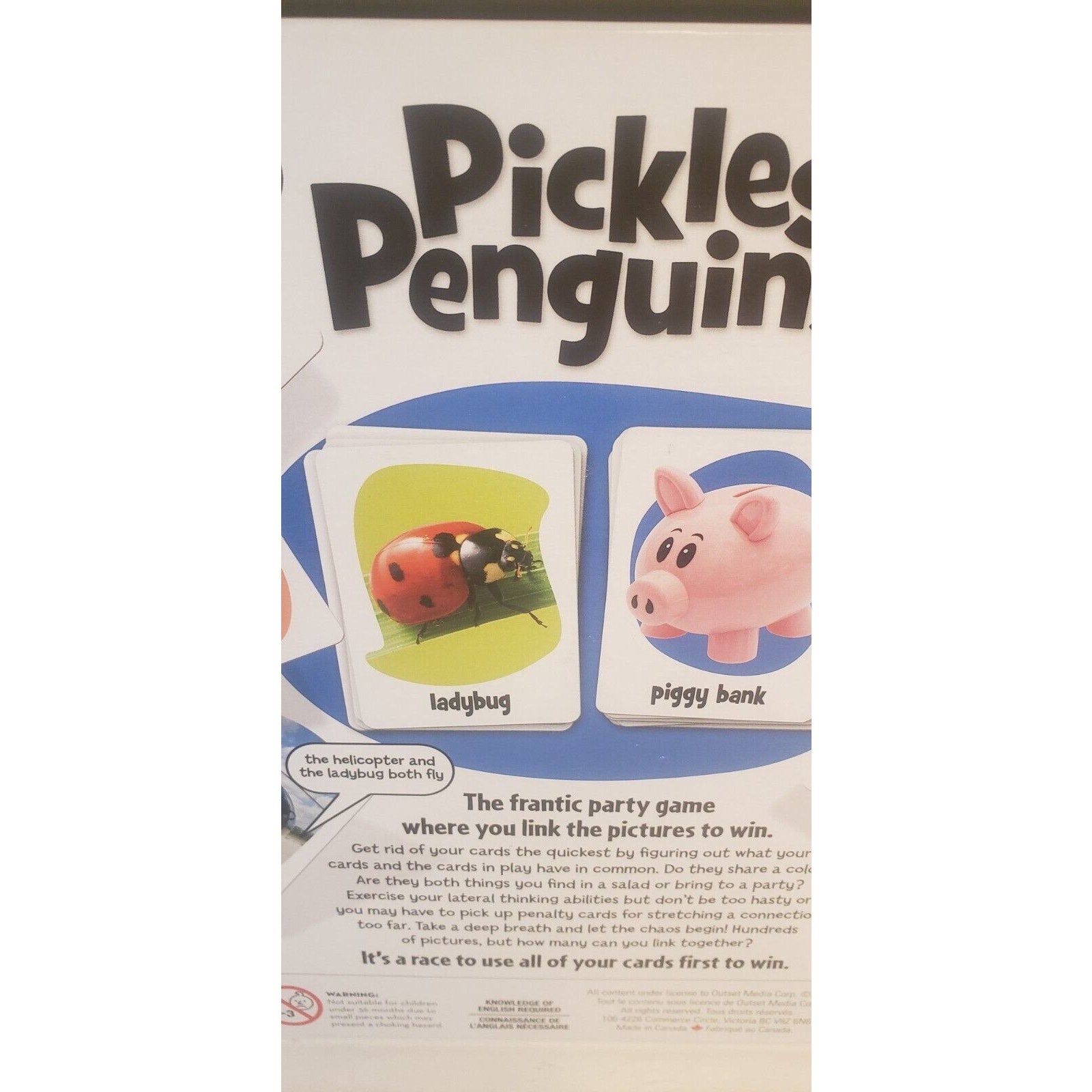 Pickles to Penguins! Quick Think Picture Card Game Excellent condition