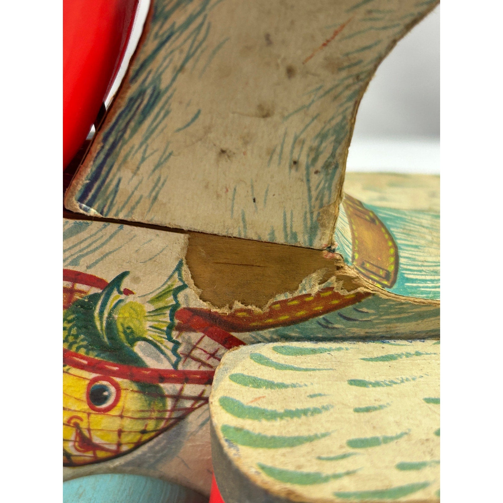 Fisher Price Pelican 794 Wooden Push Toy Red Beak Vintage 1960s