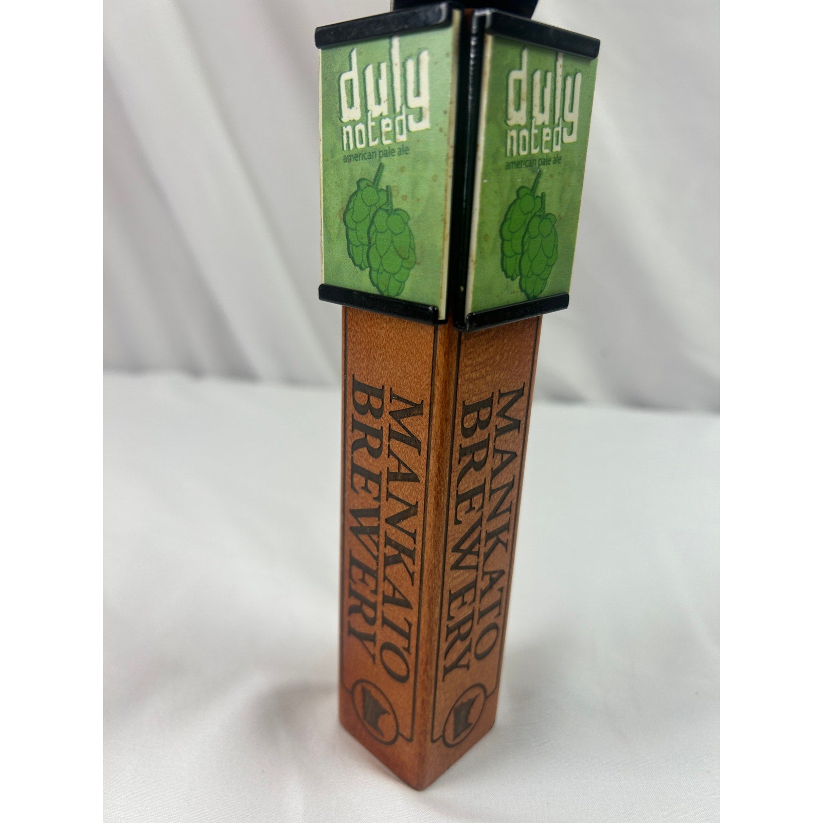 Mankato Brewery Duly Noted Pale Ale Beer Tap Handle Minnesota Wood Breweriana