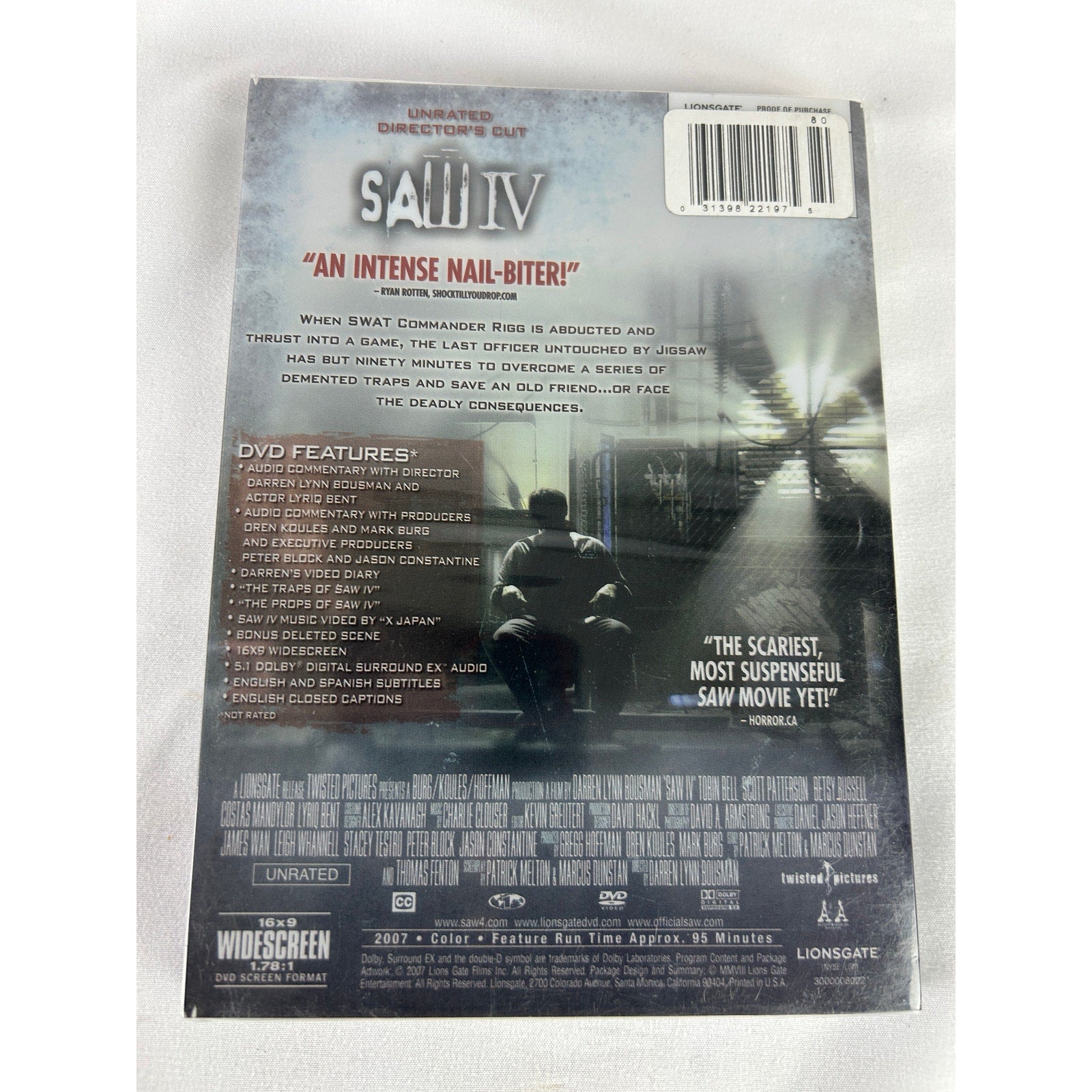 Saw IV Unrated Director's Cut DVD Widescreen Horror Sealed