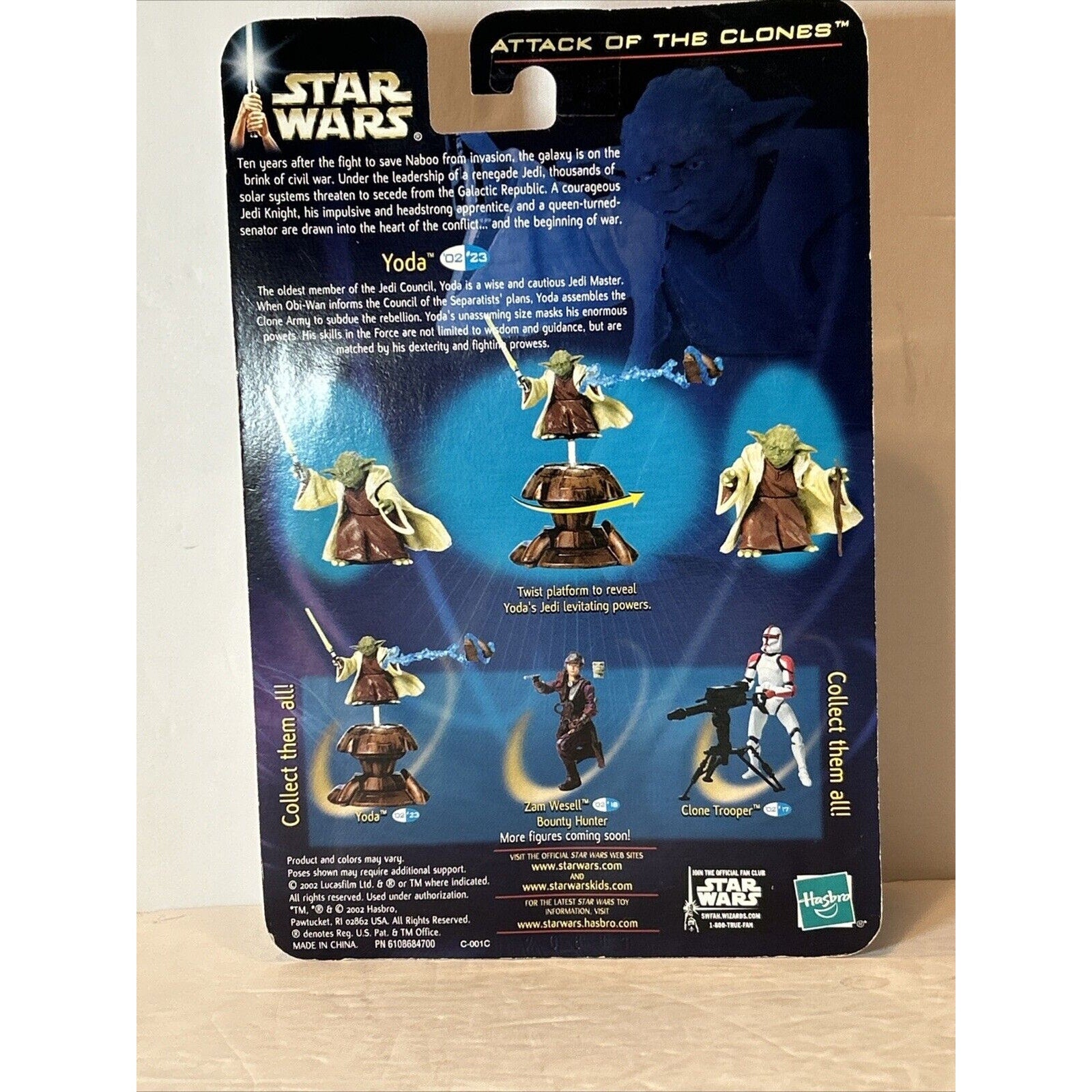 Star Wars 2002 Attack Of The Clones Lot of 3 Mace Windu, Obi Wan Kenobi, Yoda