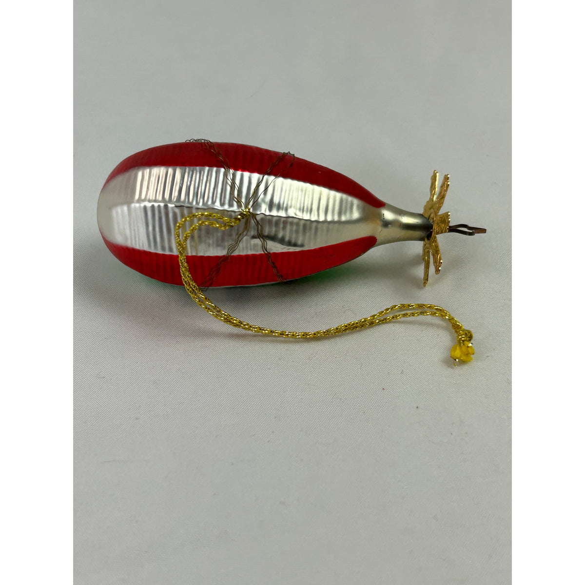 Vintage West German ZR III Zeppelin Blown Glass Christmas Ornament 3.25"