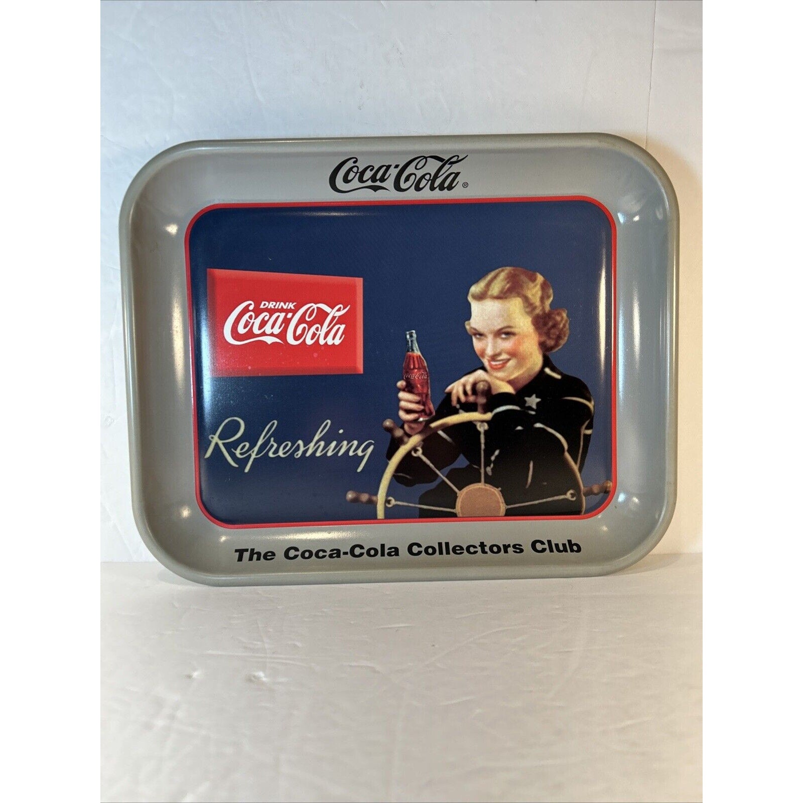 Coca-Cola Commemorative Tray 24th Collectors Club Convention Woman at Boat Wheel