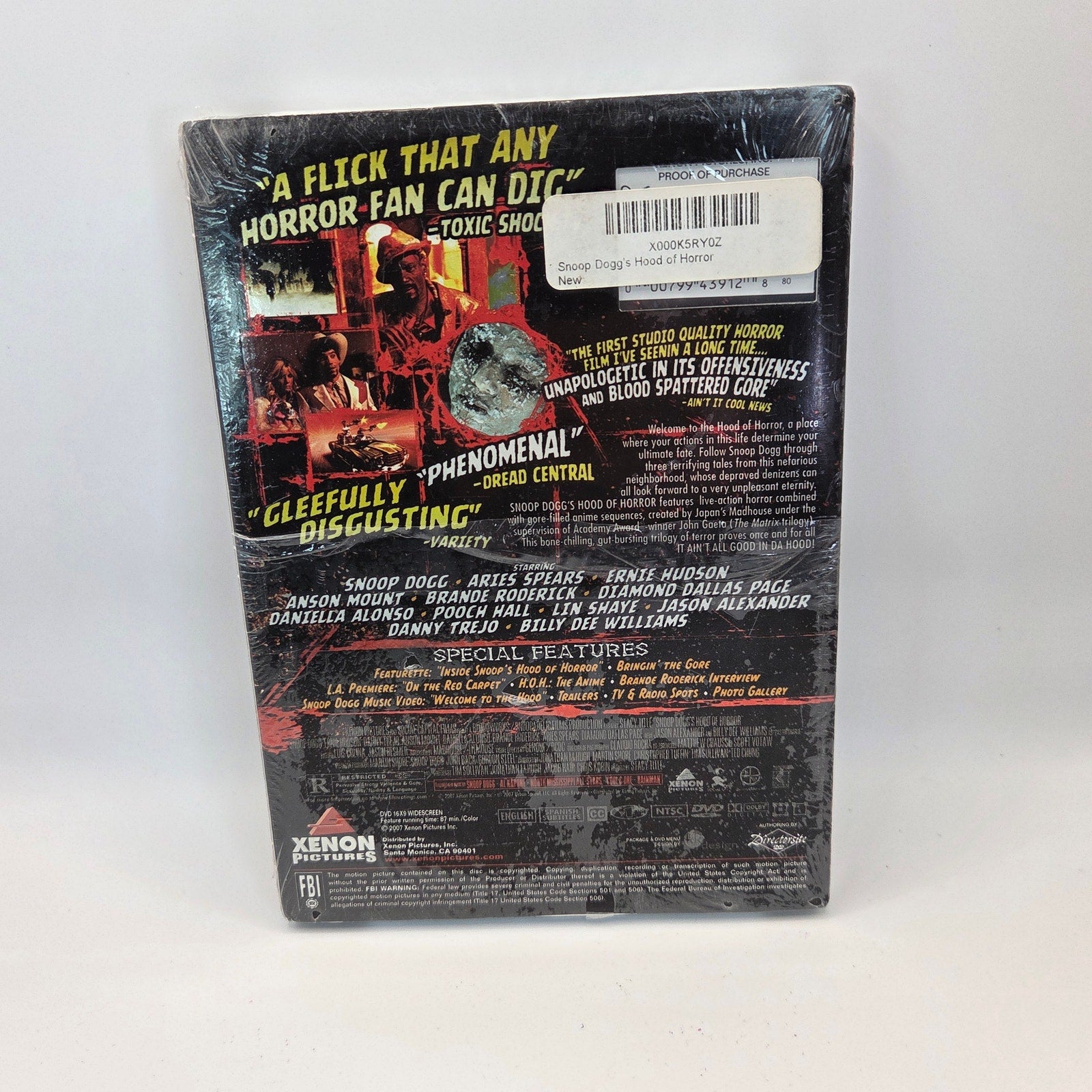 Snoop Dogg’s Hood of Horror DVD (2006) Sealed Horror Movie Xenon Pictures