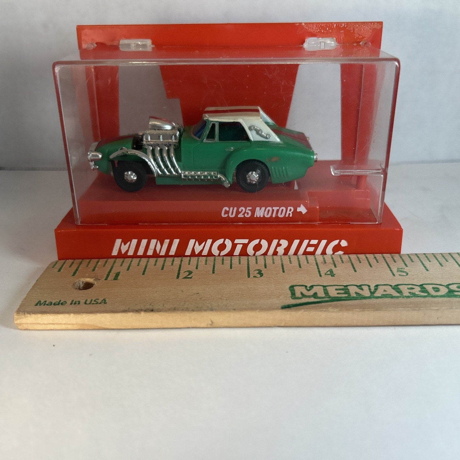 1960s Mini Motorific Dragster Hot Rod #CZ-3287 Car w/ Original Display Case
