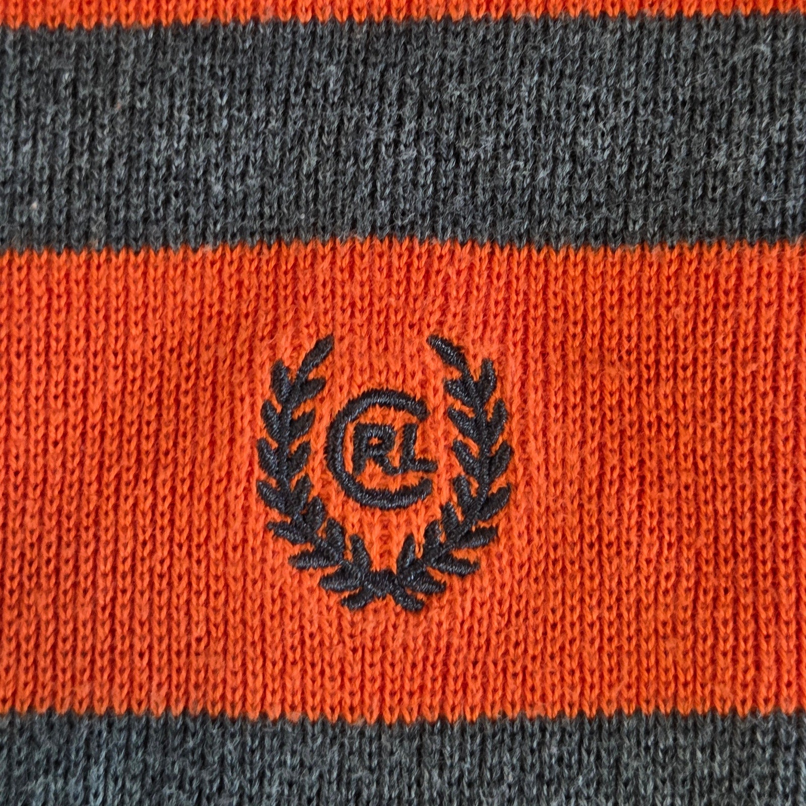 Vintage Chaps Ralph Lauren XXL Orange Navy Stripe Cotton Sweater Macau