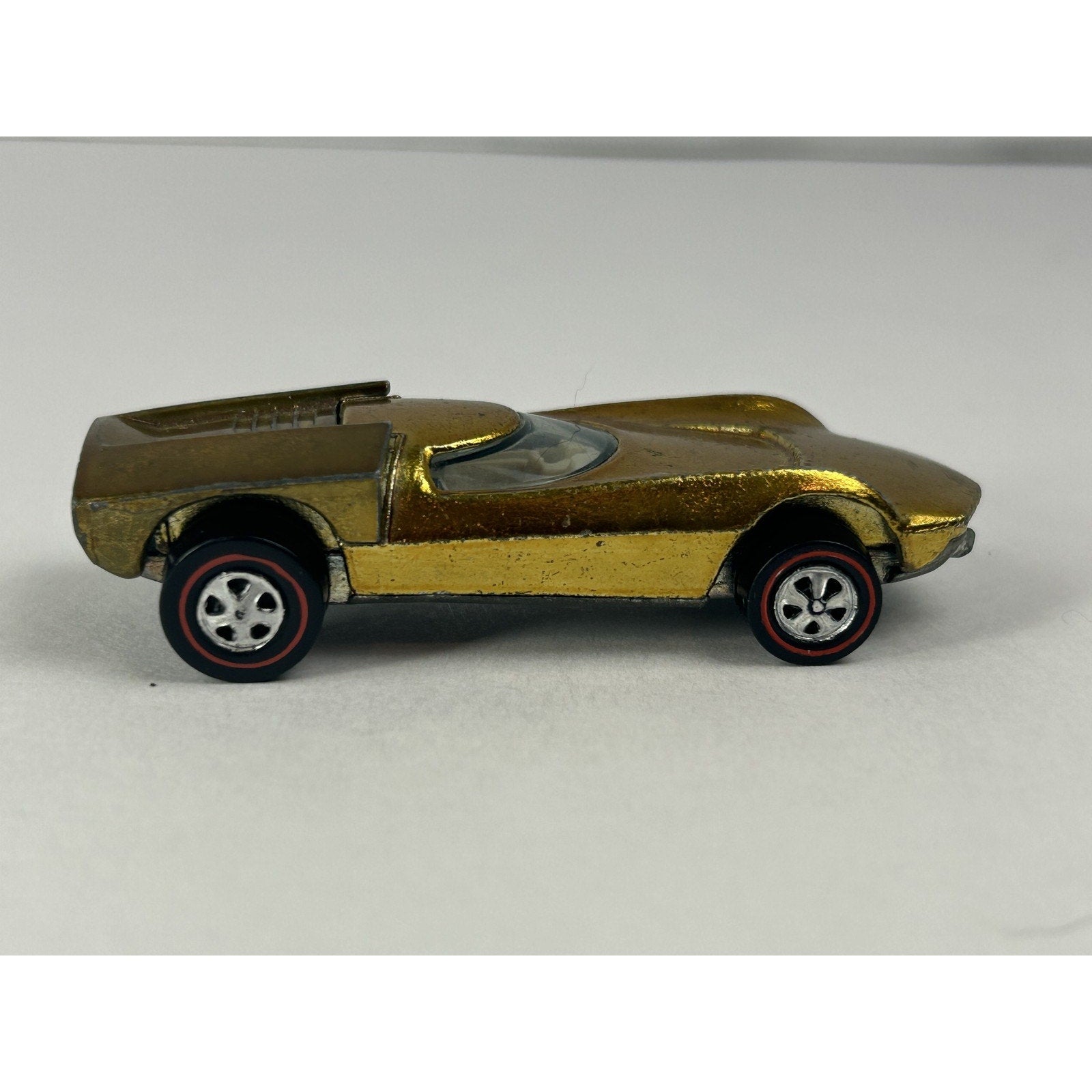 Vintage Hot Wheels Turbo Fire Redline Diecast Car Gold 1968 Mattel USA Collector