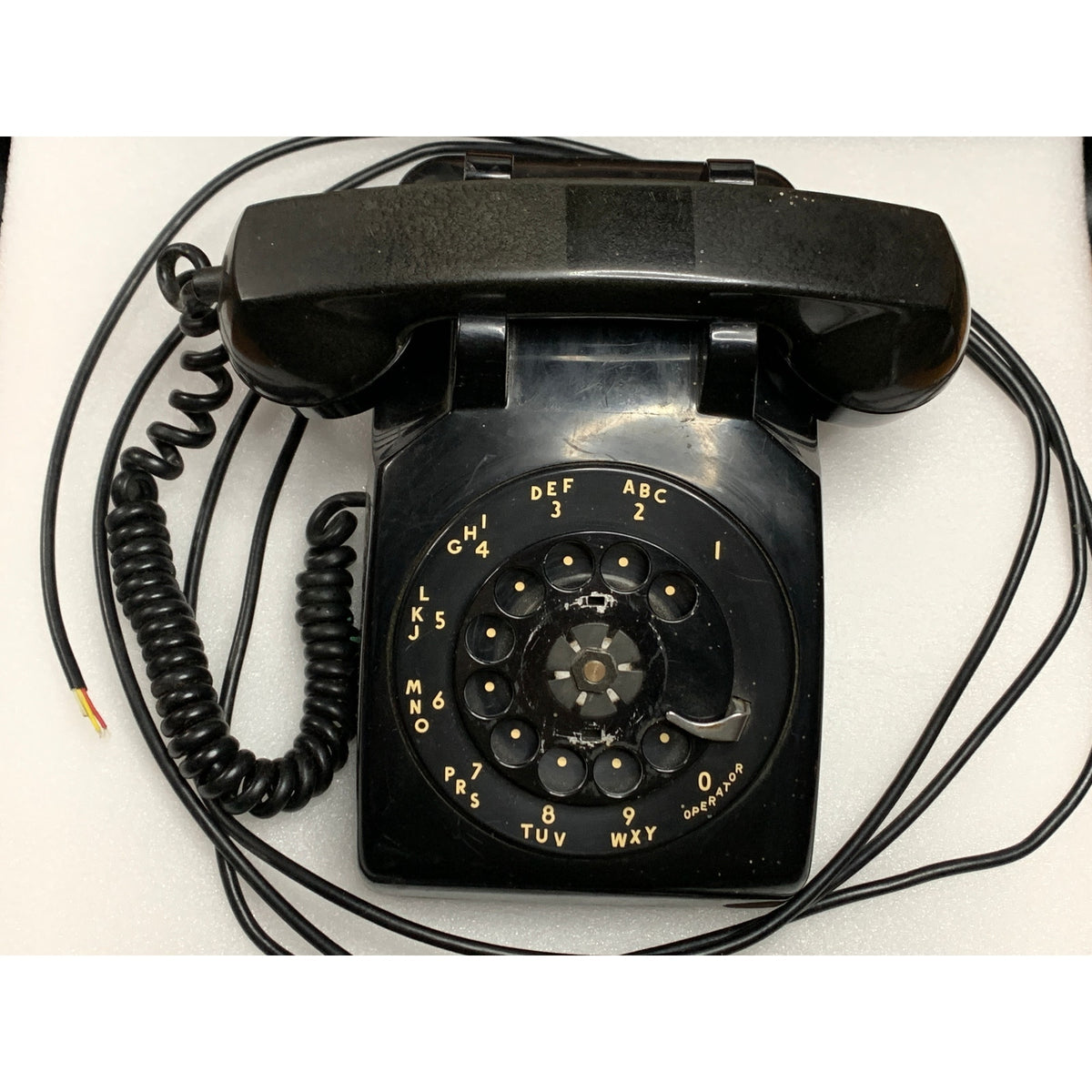 Vintage 1962 Western Electric 500 Black Rotary Telephone Cut Cord Parts