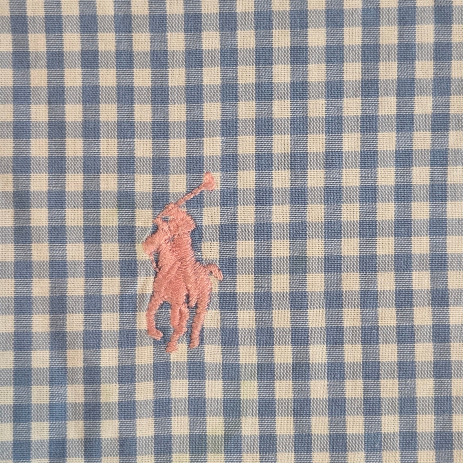 Ralph Lauren Blake Blue Check Short Sleeve Button Down Shirt L Cotton