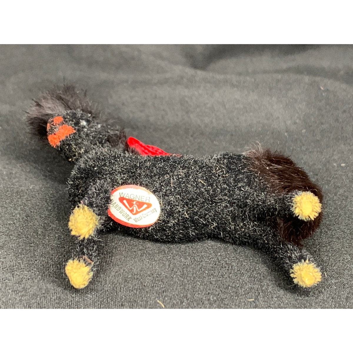 Vintage Wagner Handwork Black Flocked Horse West Germany 1983-1990
