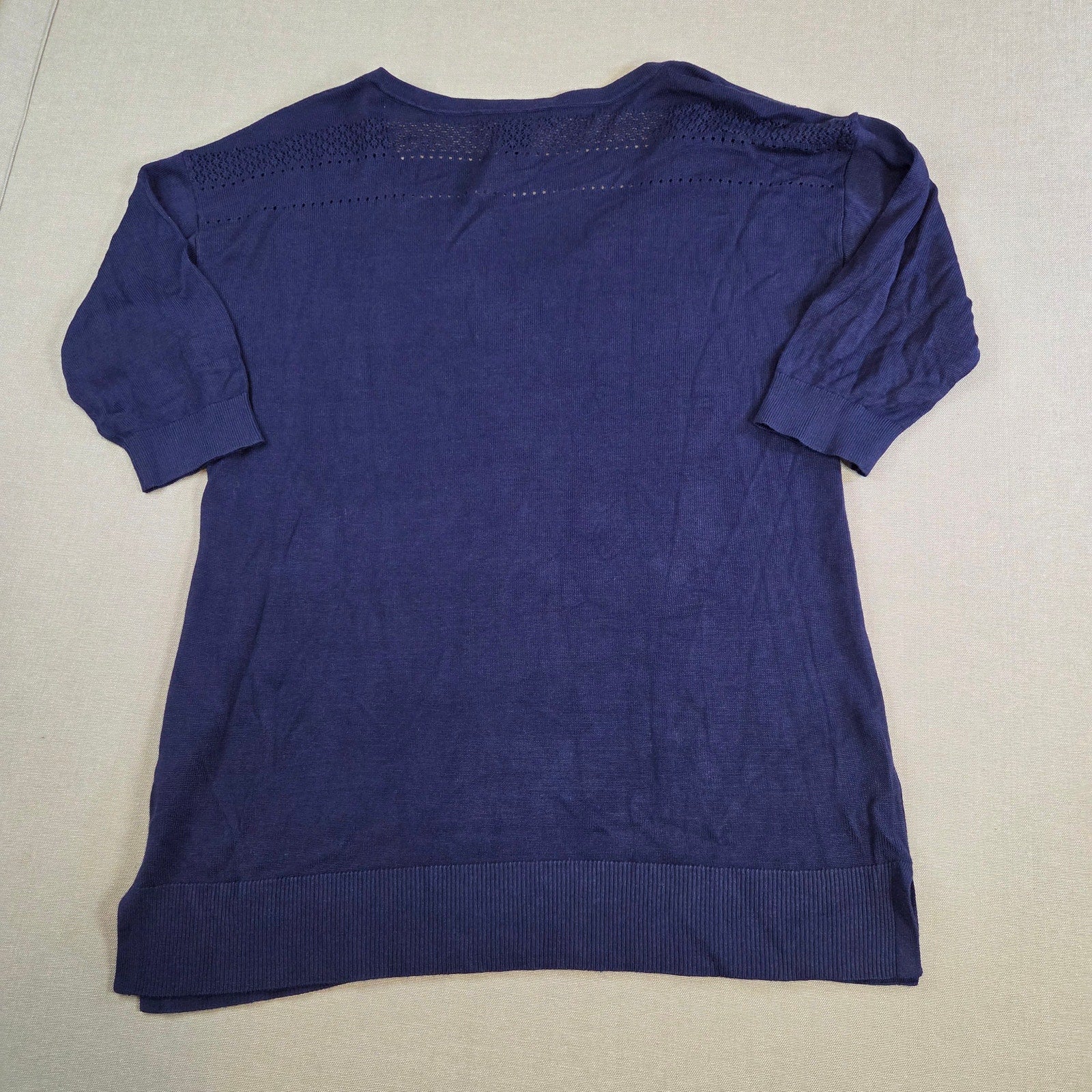 White House Black Market Purple Knit Viscose Top Blouse Size M Women’s