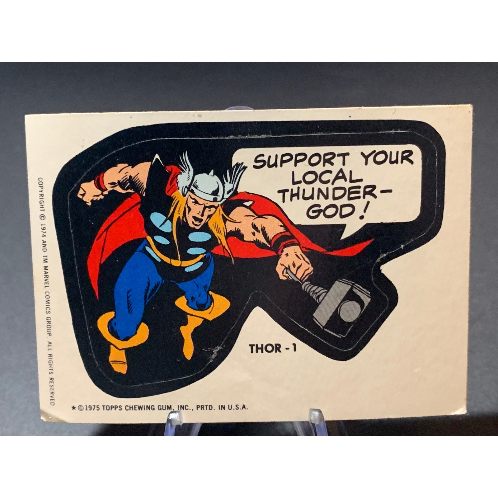 1974-1976 Topps Marvel Super Heroes Stickers Lot 8 Thor Luke Cage Thing