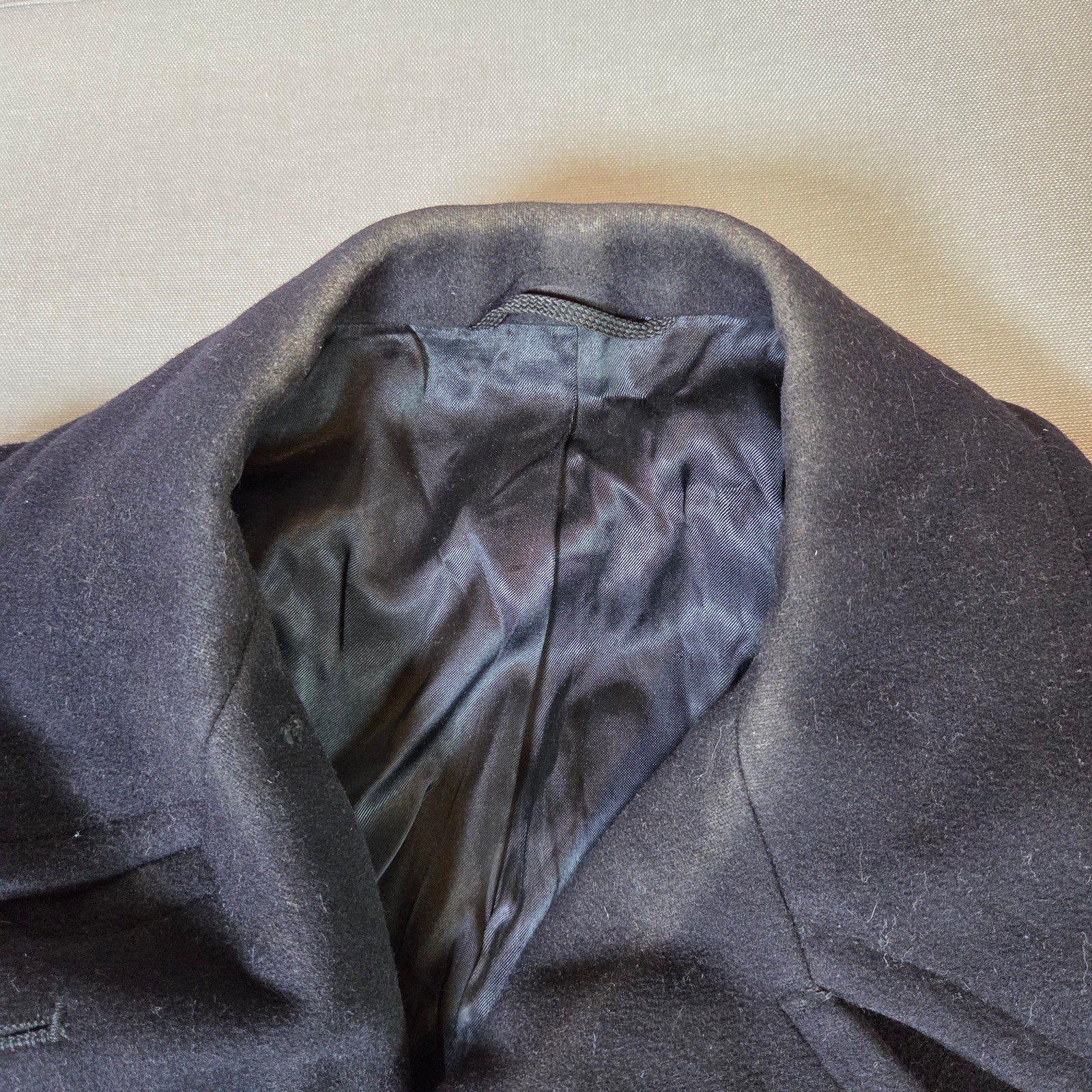 U.S. Navy Wool Kersey Peacoat Mens 38R Vietnam Era 1968–1972