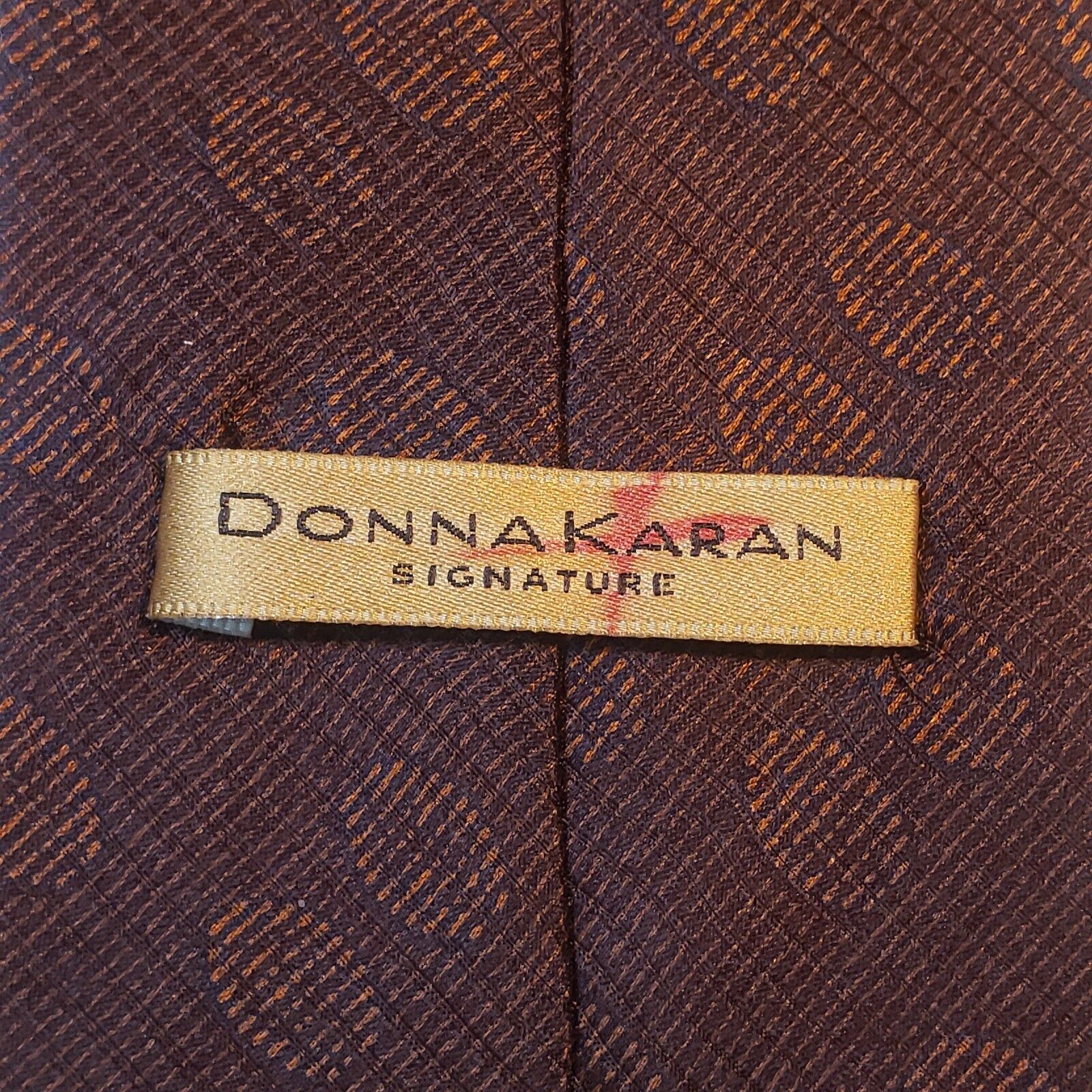 Donna Karan Signature Mens Brown Silk Tie Made in USA