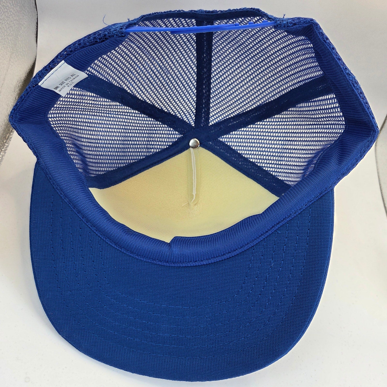 Vintage Mackinac Island MI Trucker Hat Foam Mesh Snapback Taiwan R.O.C. Blue