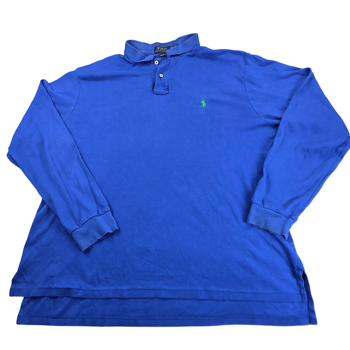 Polo Ralph Lauren Custom Fit Long Sleeve Polo Shirt XXL 100% Cotton Blue