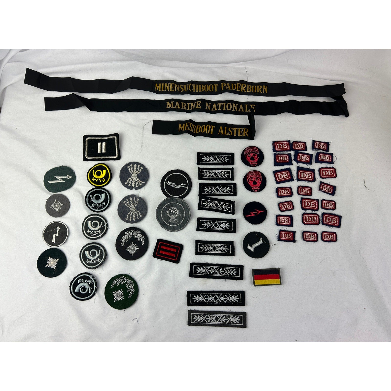 Vintage German Military Patch Lot Bundeswehr Navy DB Insignia 58pc