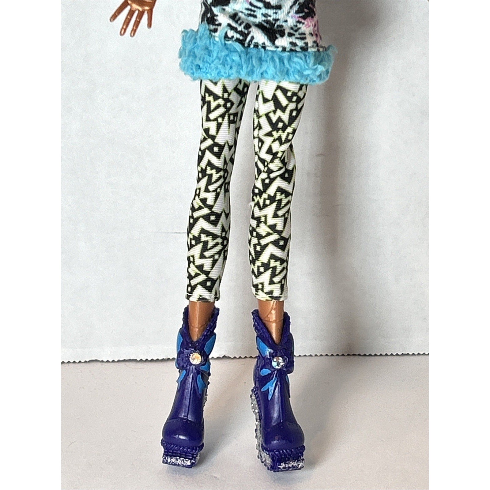OOAK Custom Repaint Monster High Doll Blue Hair Art Doll Unique One of a Kind