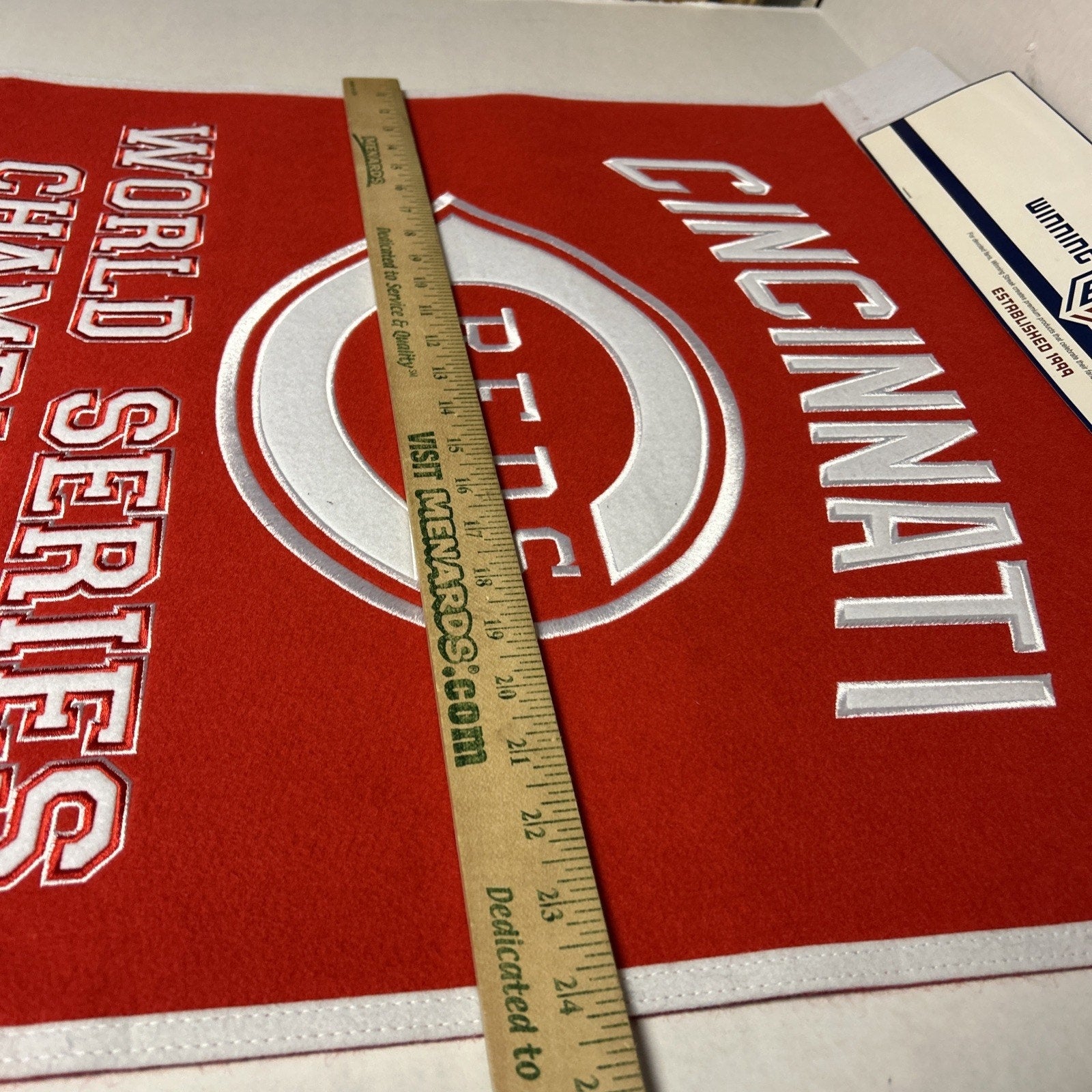 Cincinnati Reds Wool Blend MLB Champions Banner, 24" x 36"