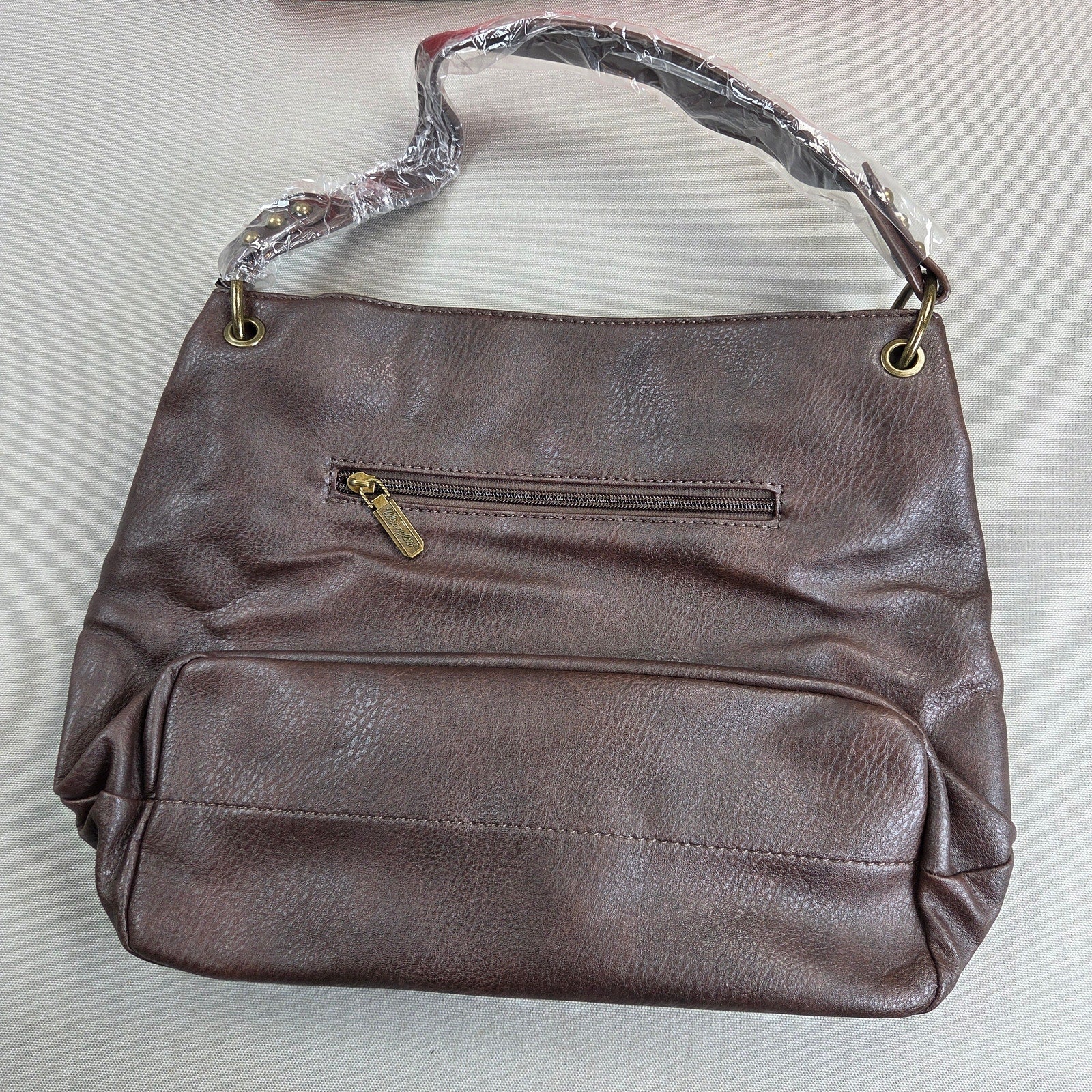 Wrangler WG20-918CF Hobo Shoulder Handbag Vegan Leather Solid Coffee NWT