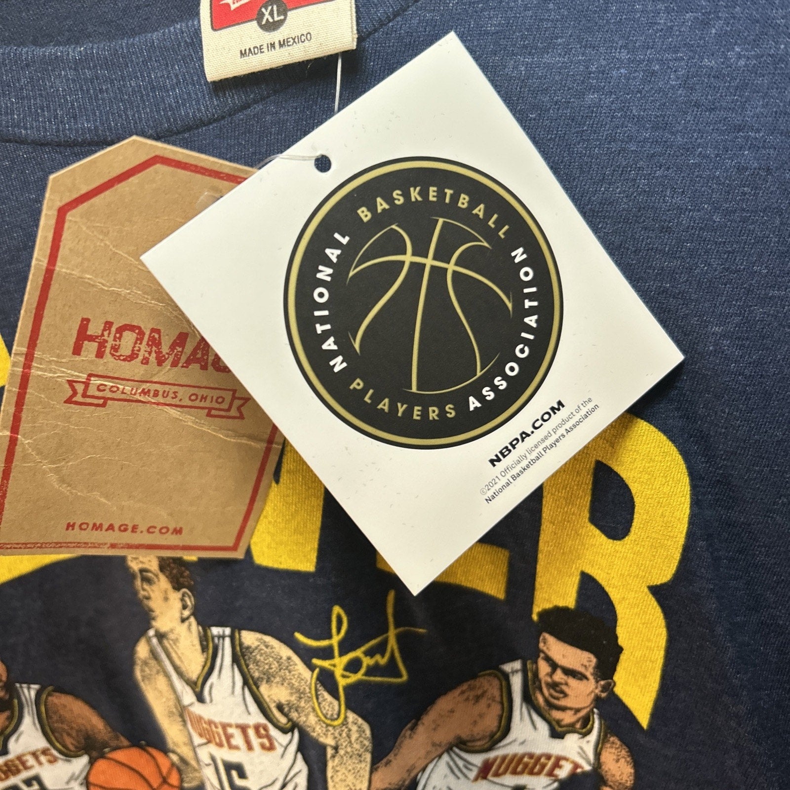 Denver Nuggets Triple Threat Jokic Murray Porter Jr Homage T Shirt Size XL