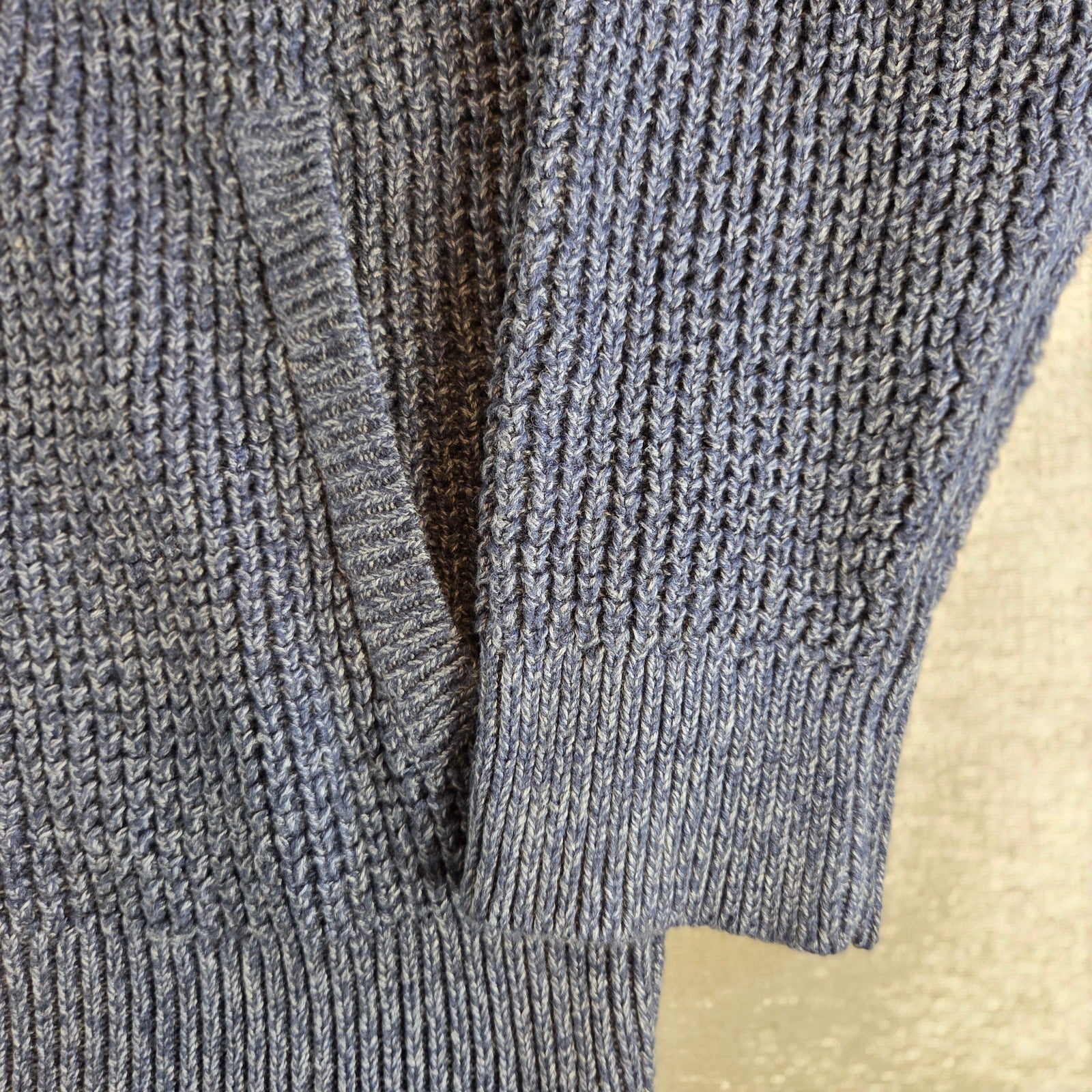 L.L. Bean Organic Cotton Full Zip Sweater Men’s M Blue Knit Jordan