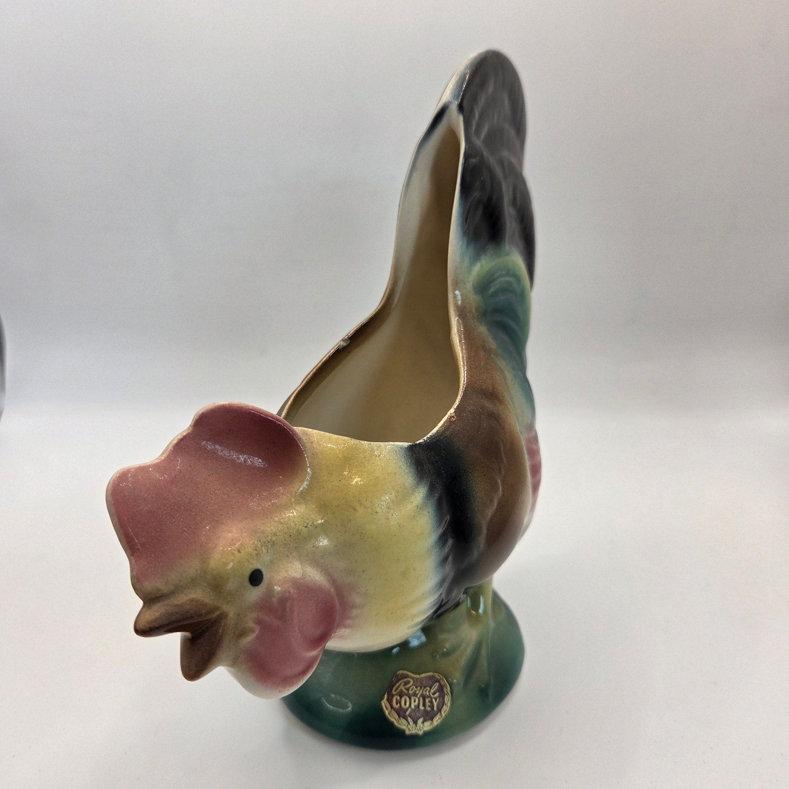 Vintage Royal Copley Rooster Planter Lot of 3 Mid Century Ceramic Pottery