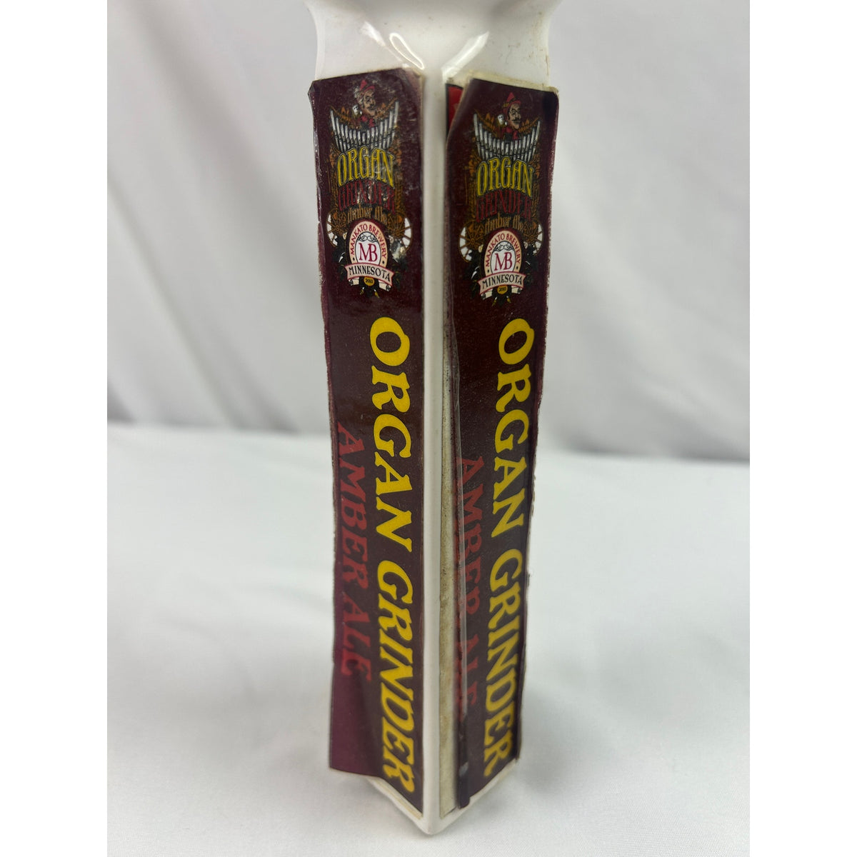 Mankato Brewery Organ Grinder Amber Ale Ceramic Beer Tap Handle Minnesota