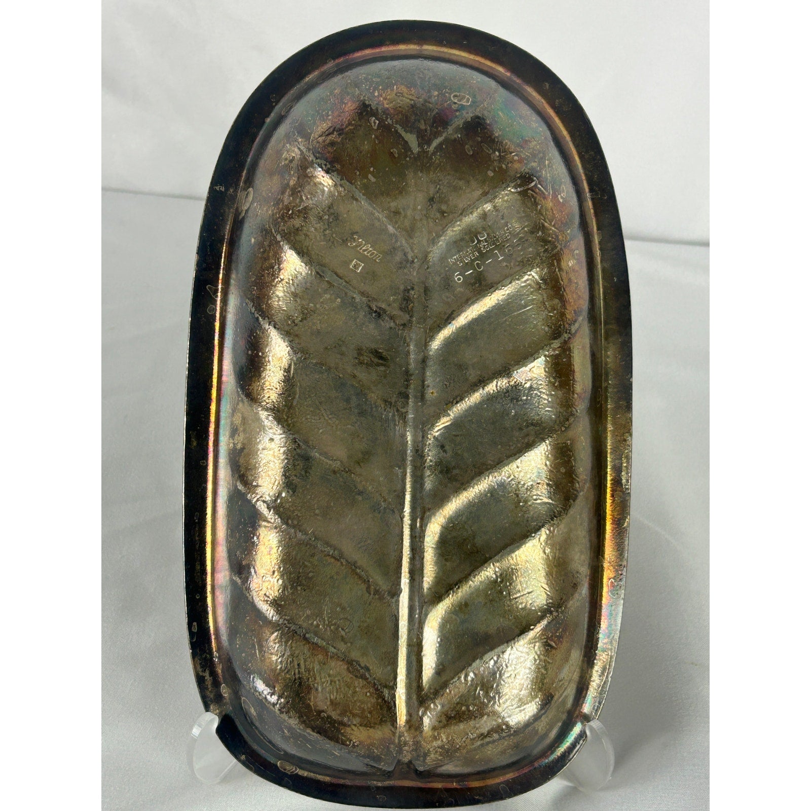 Vintage Hilton Hotel Silverplate Leaf Tray International Silver Co