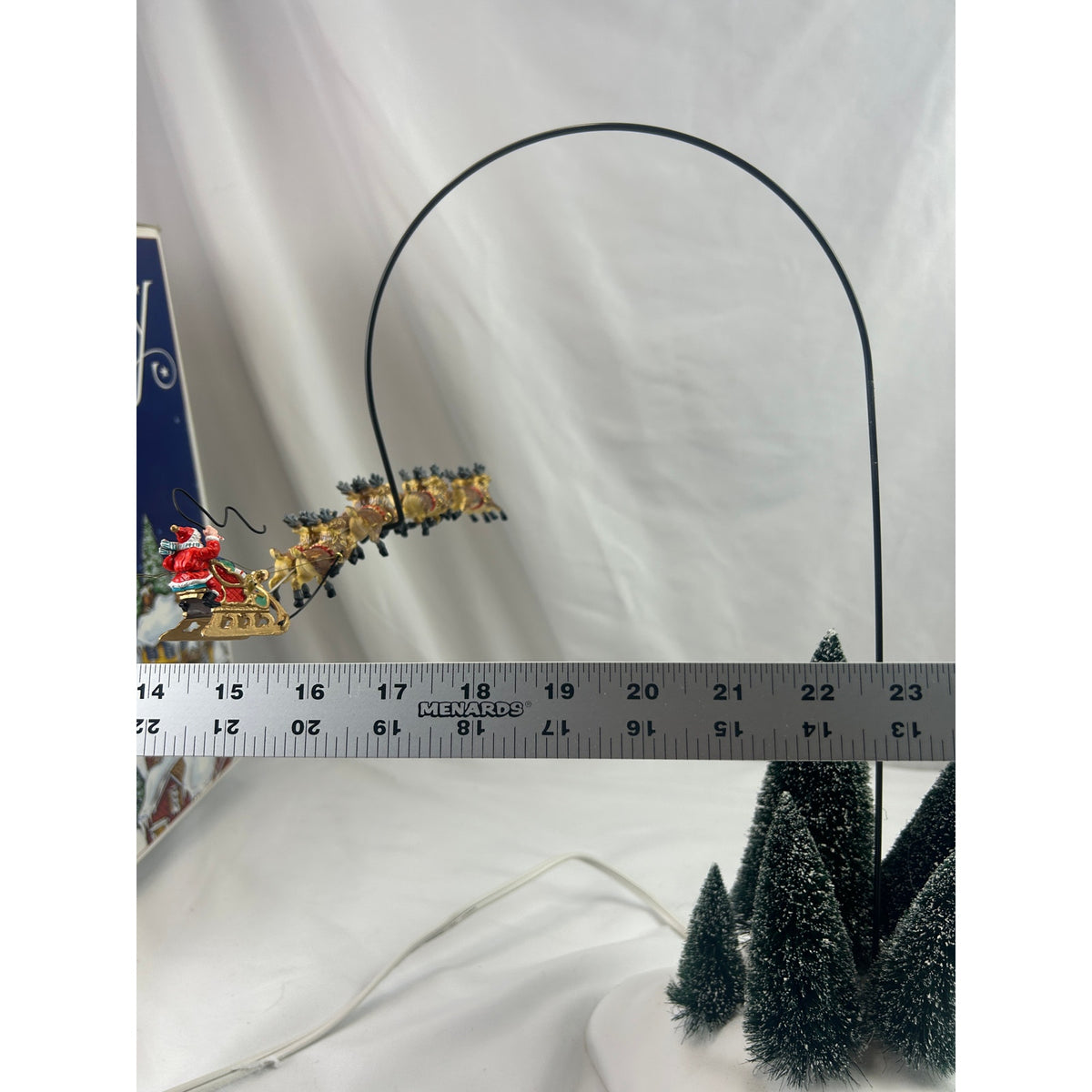 Dept 56 Up Up & Away Animated Santa Reindeer Sleigh 52593 Retired 1999 tested