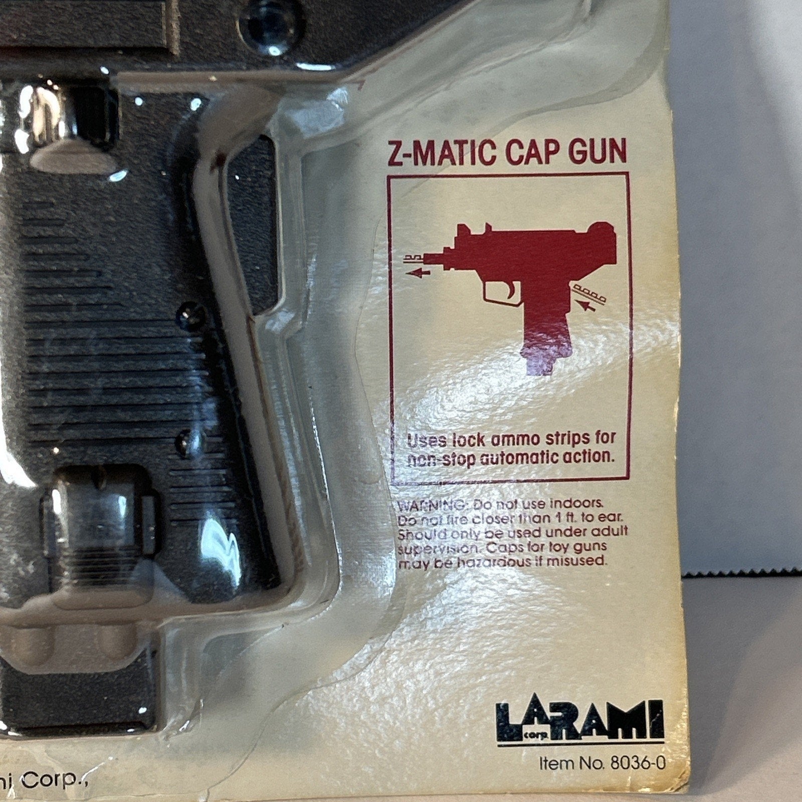 Sealed Larami Z-Matic Cap Gun 9MM Uzi Collector Classics Item Number 8036-0