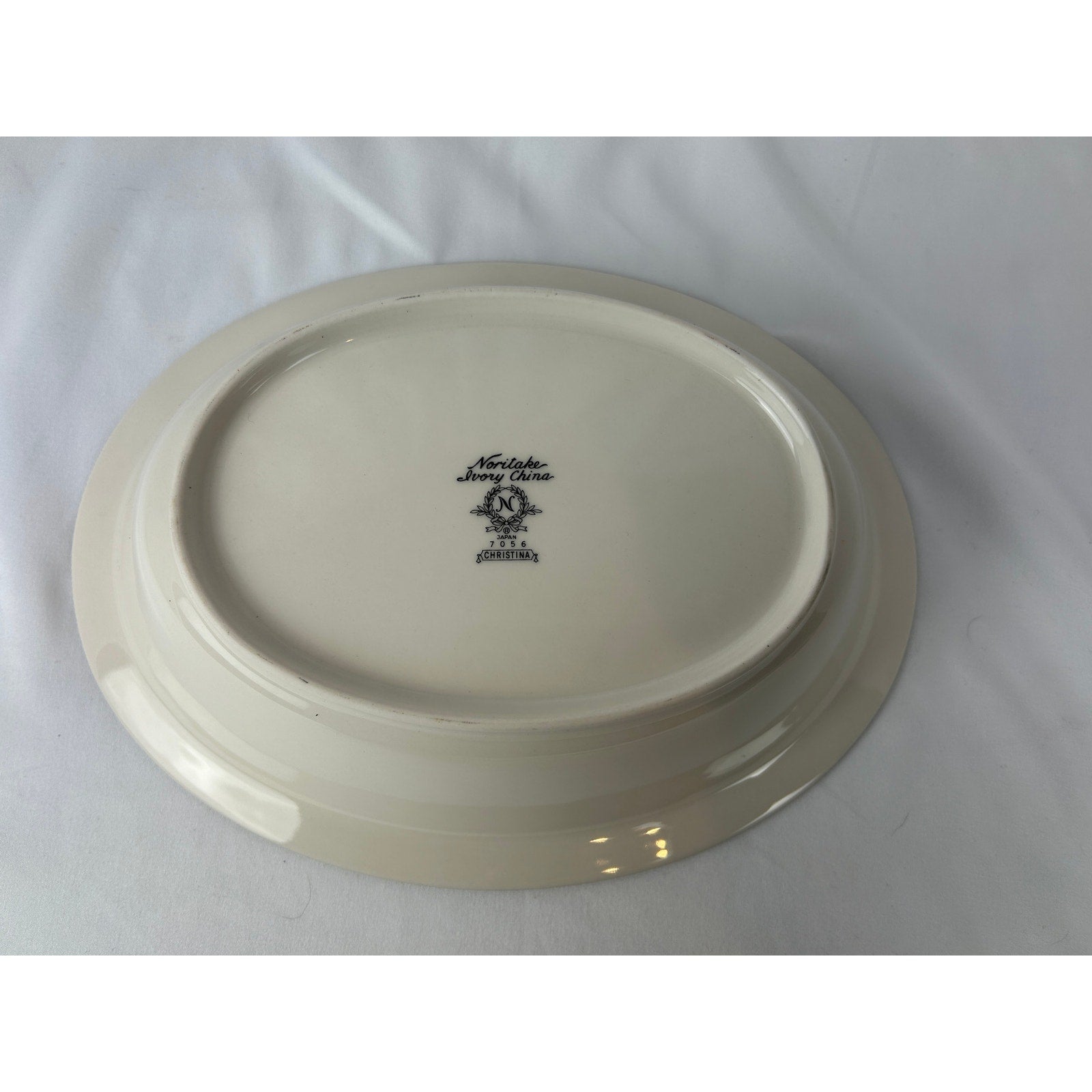 Noritake Christina 7056 Oval Vegetable Serving Bowl 12 Inch Ivory China