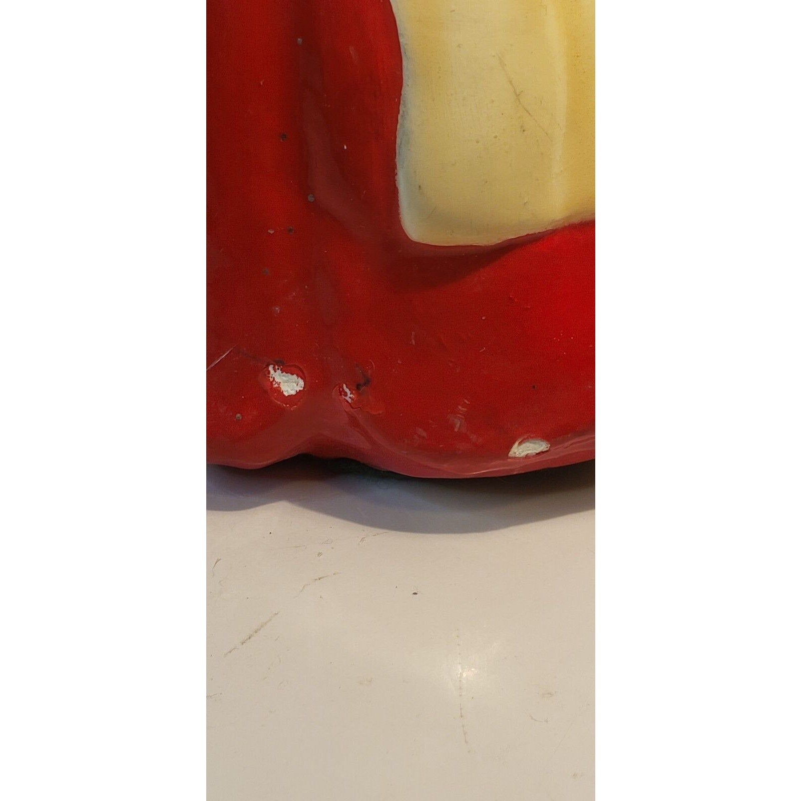 Vintage Ceramic Mrs. Claus Figurine Hand Painted Holding Stocking 10" Holiday