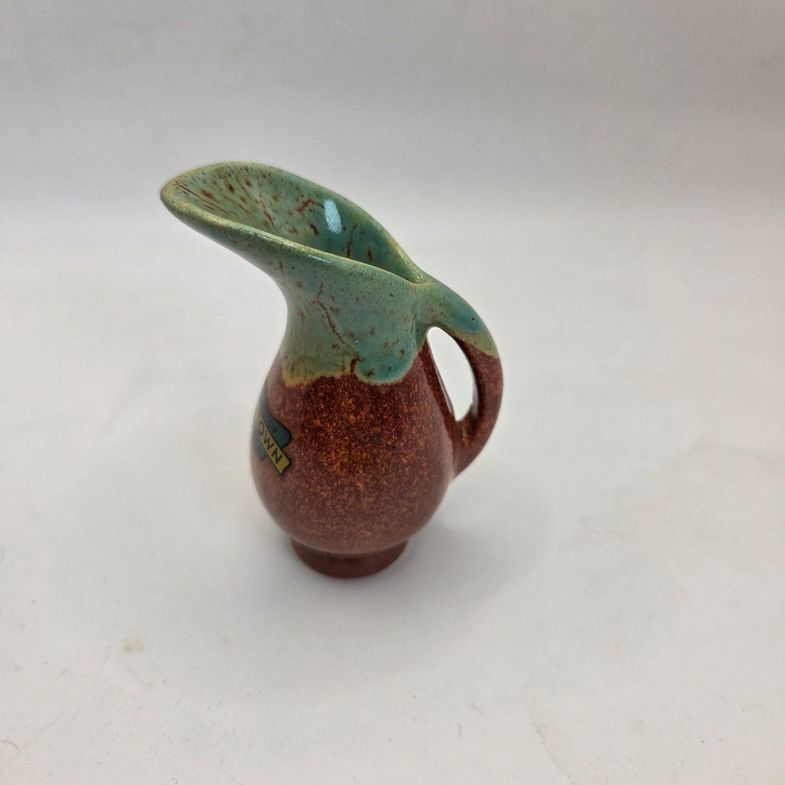 Vintage Boys Town Nebraska Mini Pottery Vases Pair Signed ET Hand Thrown
