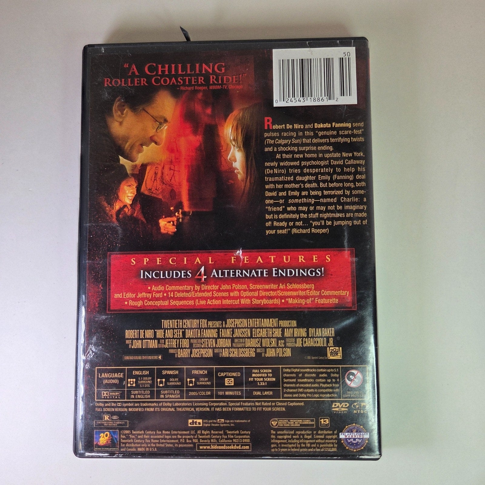 Hide and Seek DVD Fullscreen Edition Robert DeNiro Dakota Fanning