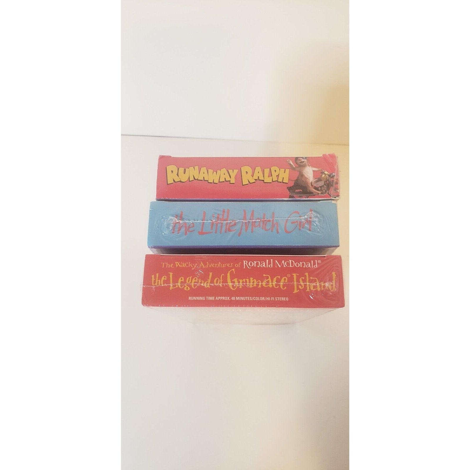 Cartoon VHS New Sealed Lot of 3 Runaway Ralph, Grimace, Little Match Girl