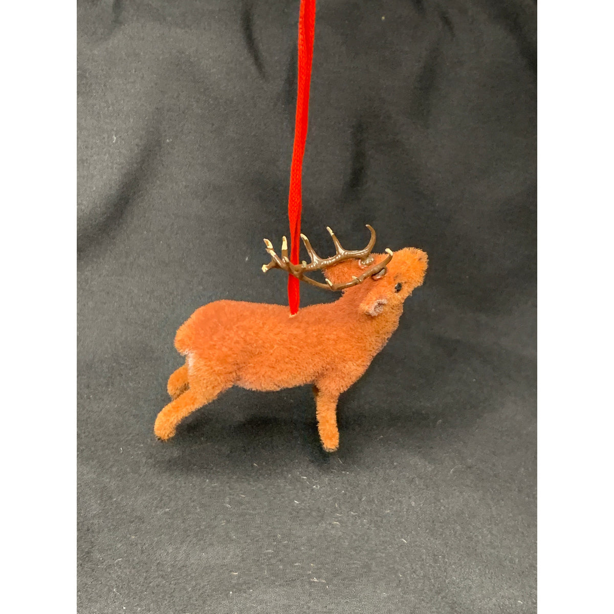 Vintage Wagner Handwork Flocked Reindeer Ornament West Germany Kunstlerschutz