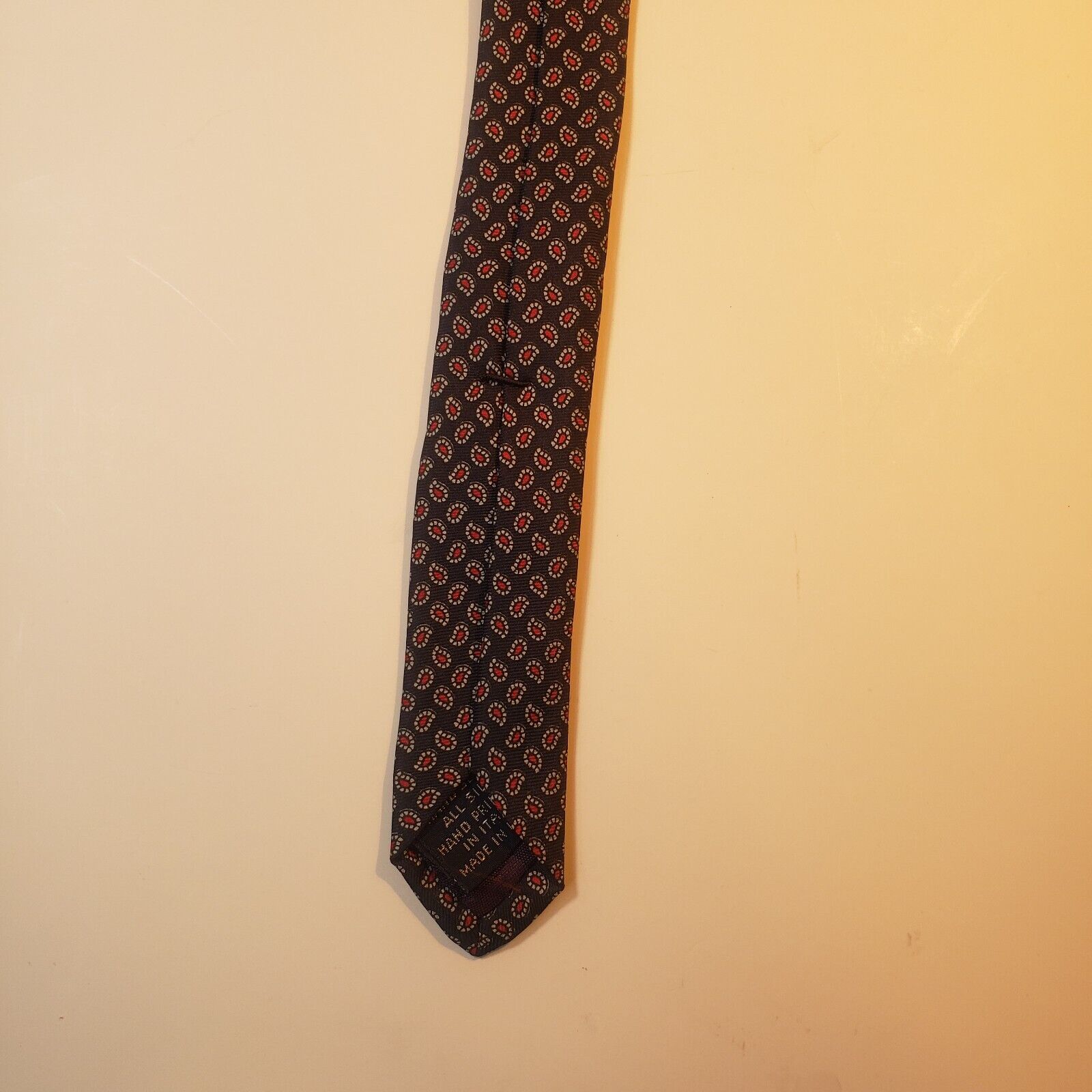 Joseph A Banks Black Geometric Silk Tie Made in USA