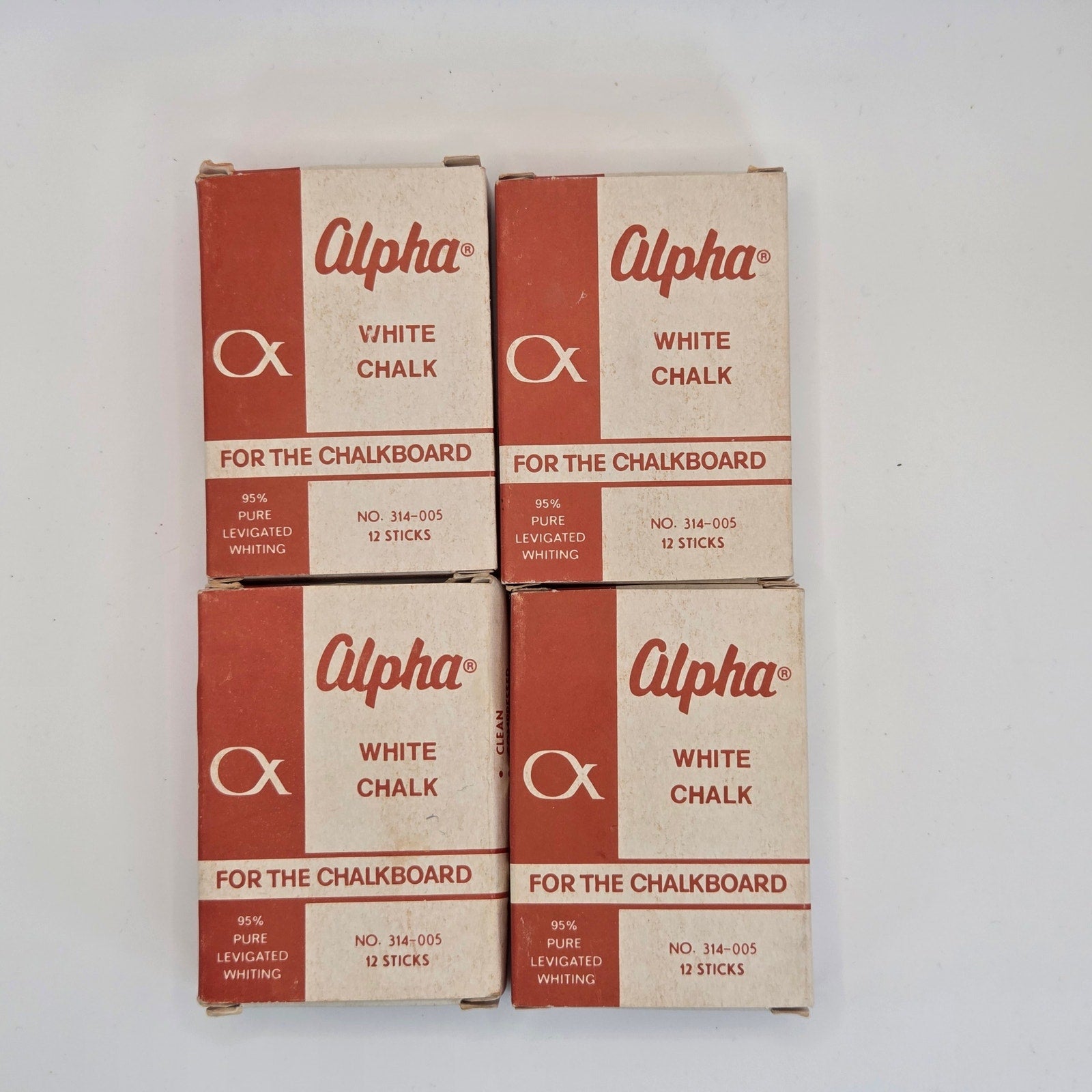 Vintage Chalkboard Chalk Lot – Alpha & Weber Costello Israel – 4 Boxes Unused