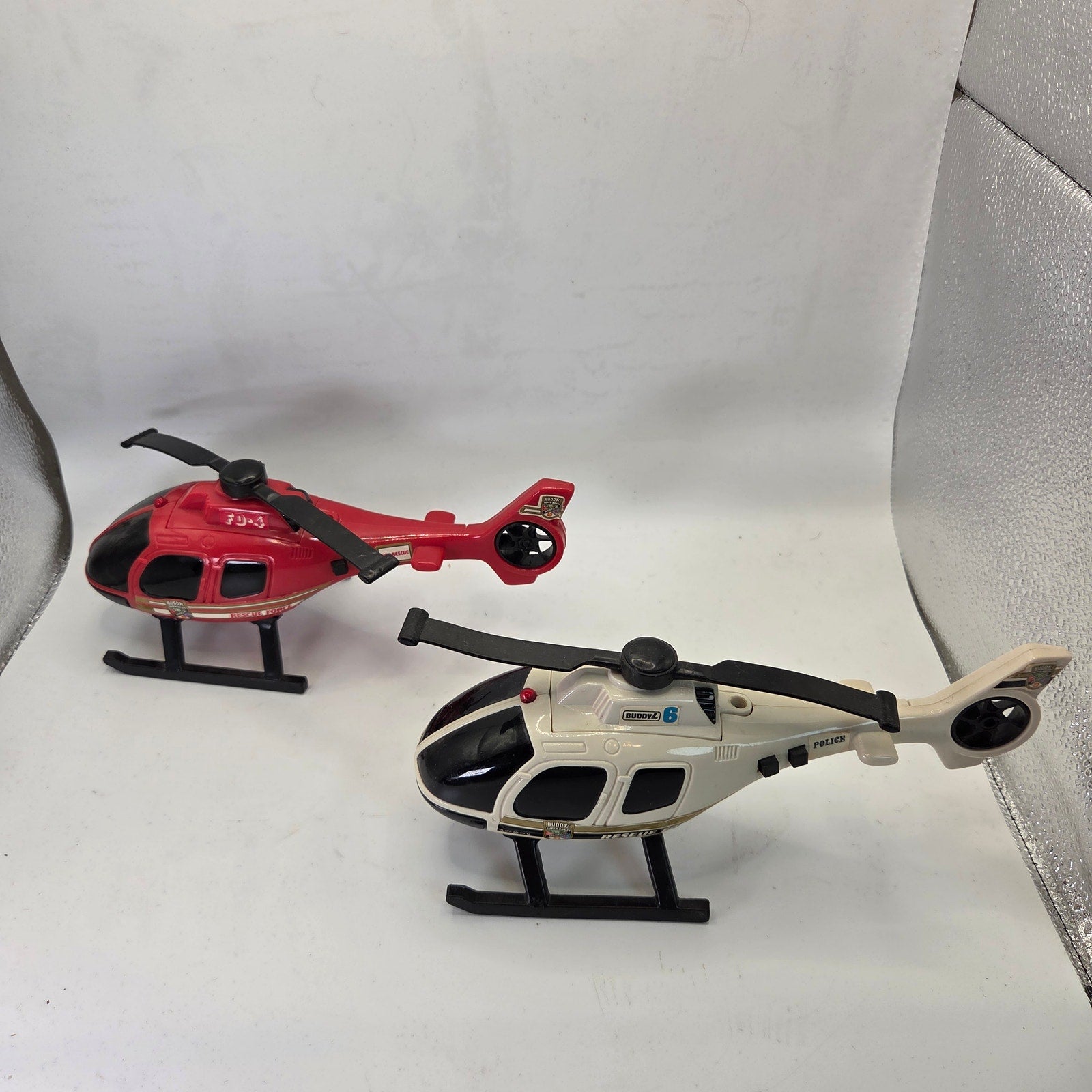 Buddy L Super Brute Rescue Force Helicopter Lot Fire & Police 1993 Sold As Is
