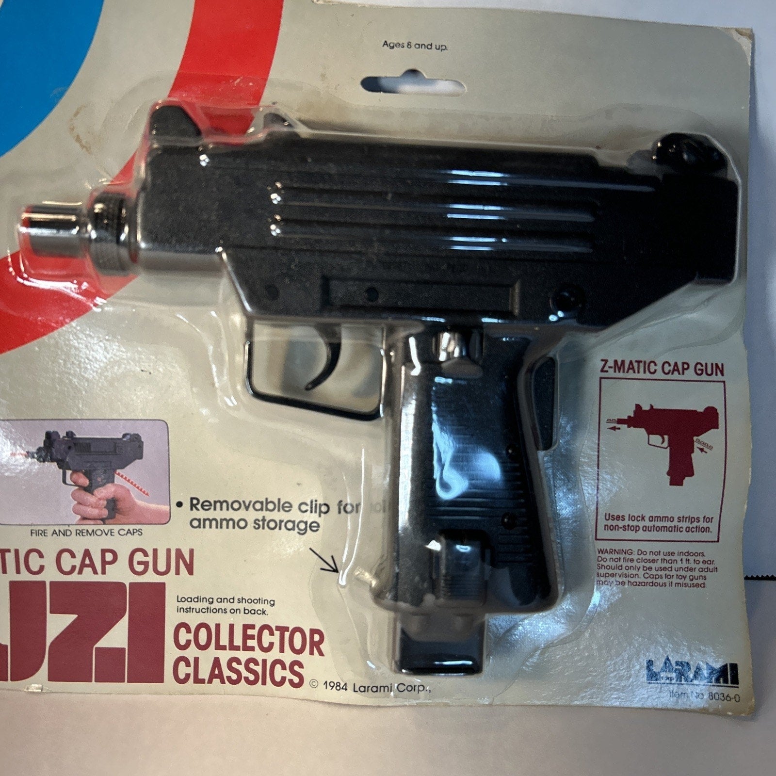 Sealed Larami Z-Matic Cap Gun 9MM Uzi Collector Classics Item Number 8036-0