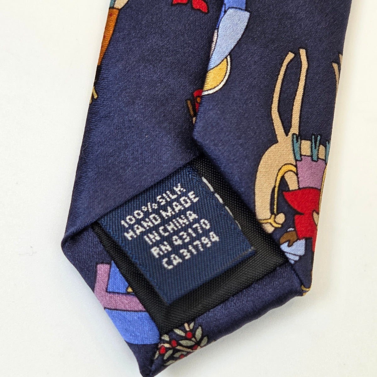John Ashford Nativity Christmas Silk Tie Angels Wise Men Blue Handmade