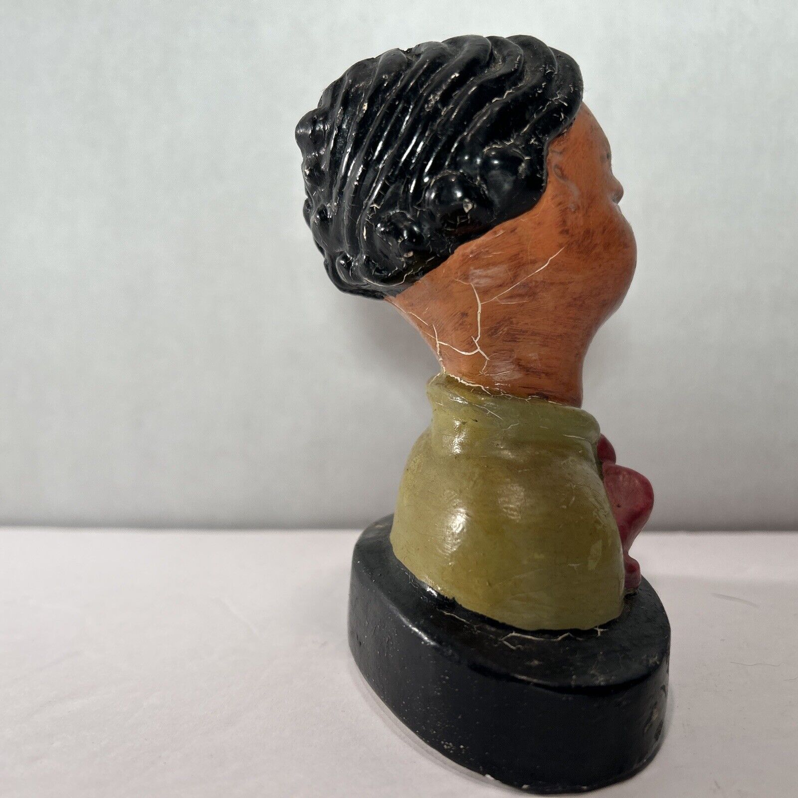 Vintage Chalkware Bust Pair – Goldscheider Style Asian Children Art Deco Figures