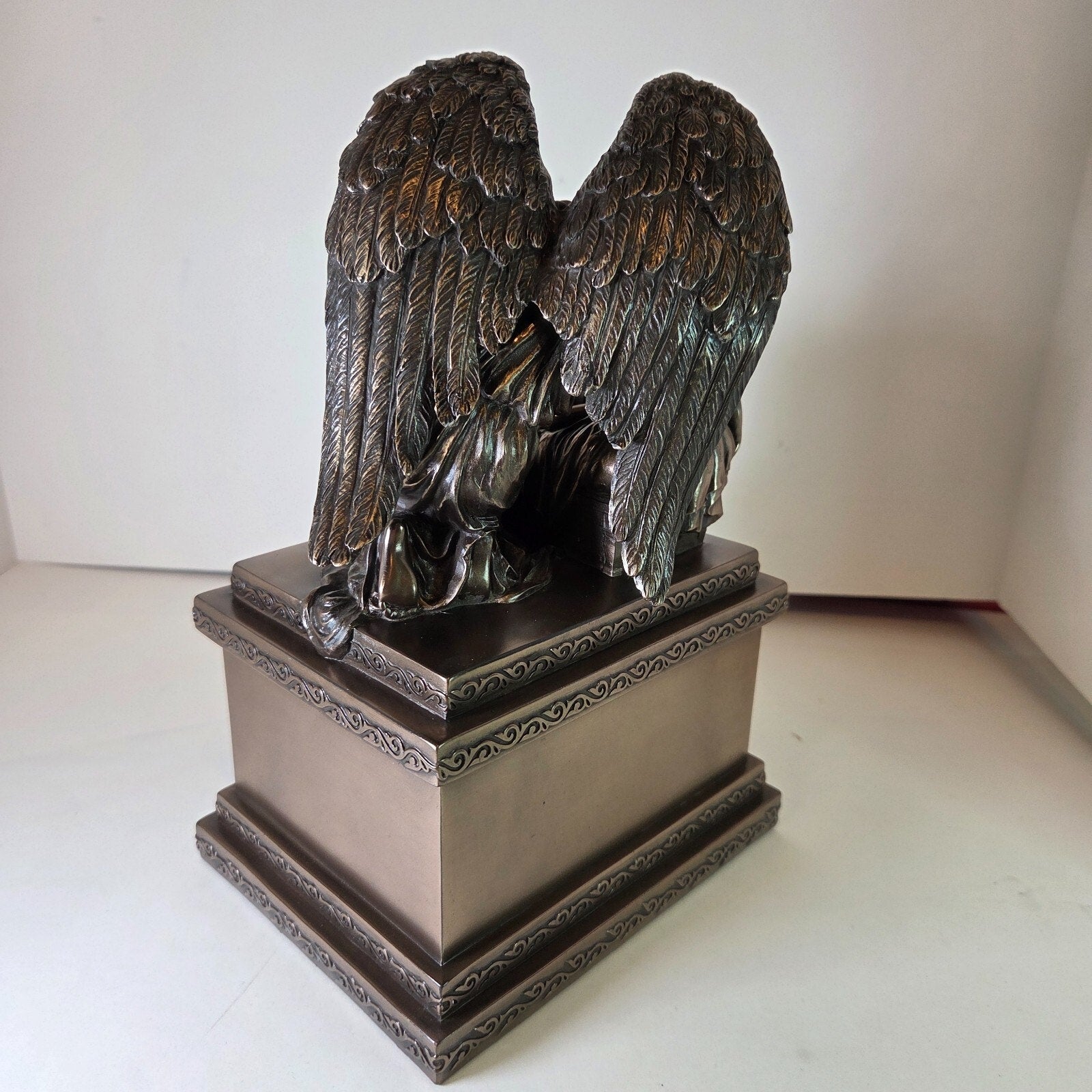 Angel and Baby Cold Cast Resin Urn for Human Ashes 6"x4 3/4"x9"
