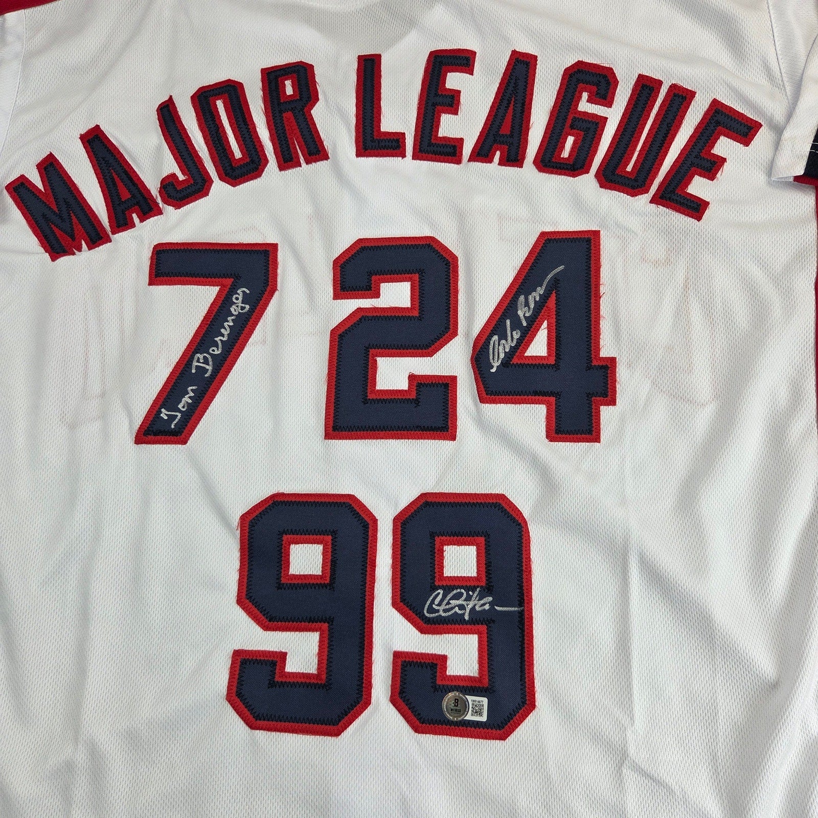 Major League Signed Jersey Charlie Sheen Tom Berenger Corbin Bernsen Beckett