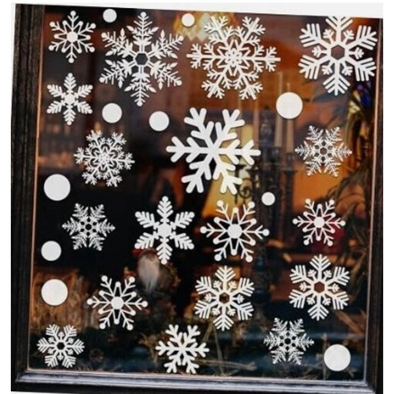 Christmas Snowflake Window Clings 9 Sheets 321 Pieces Reusable Holiday Decals