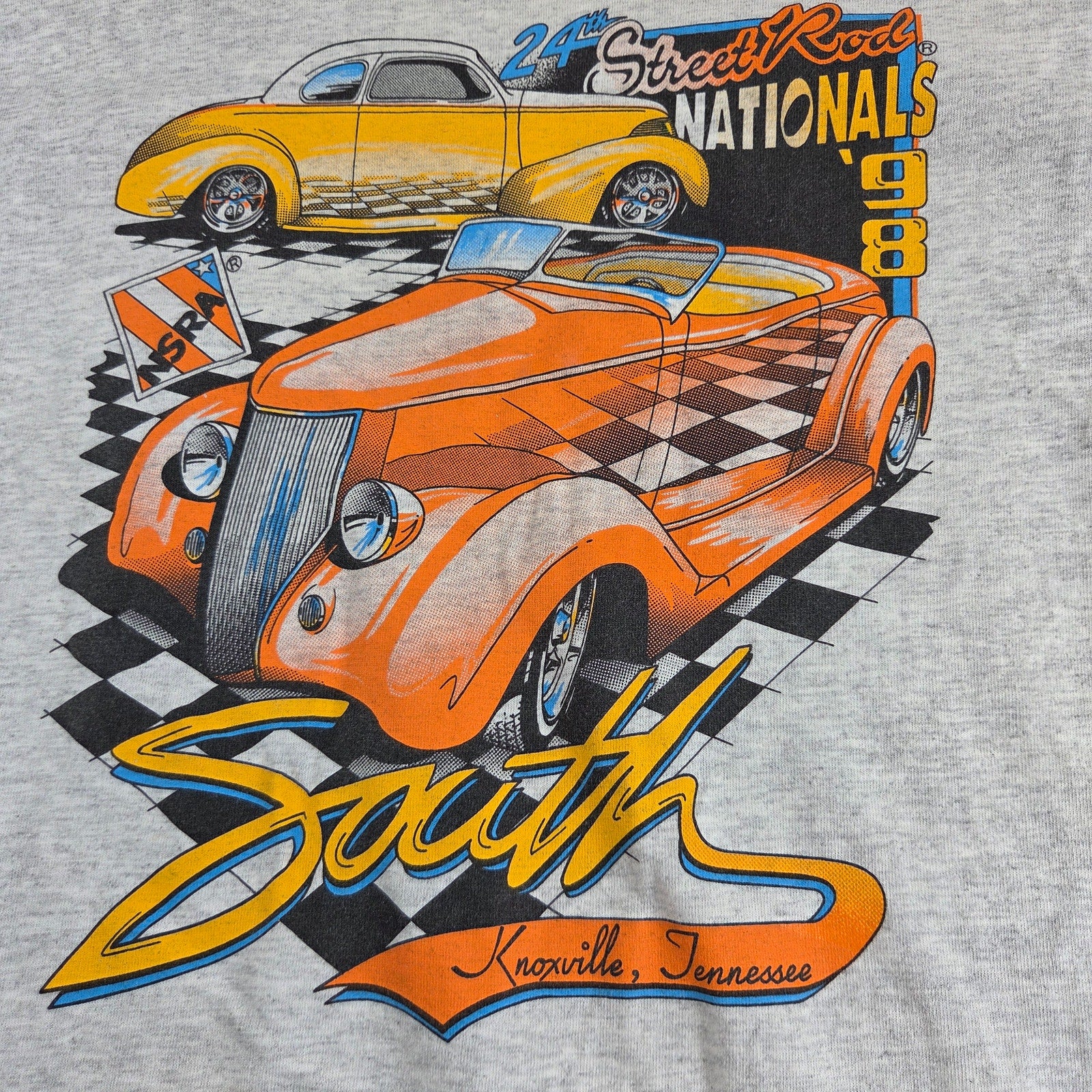 Gildan Vintage 1998 NSRA Street Rod Nationals South Knoxville T Shirt XL