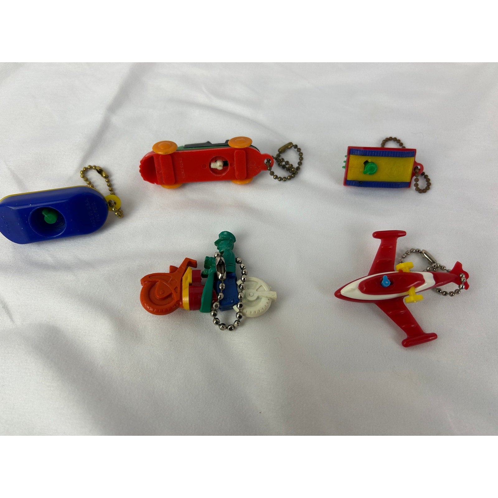 Vintage 1950s Transportation Keychain Puzzle Lot Plane Car Tank Boat