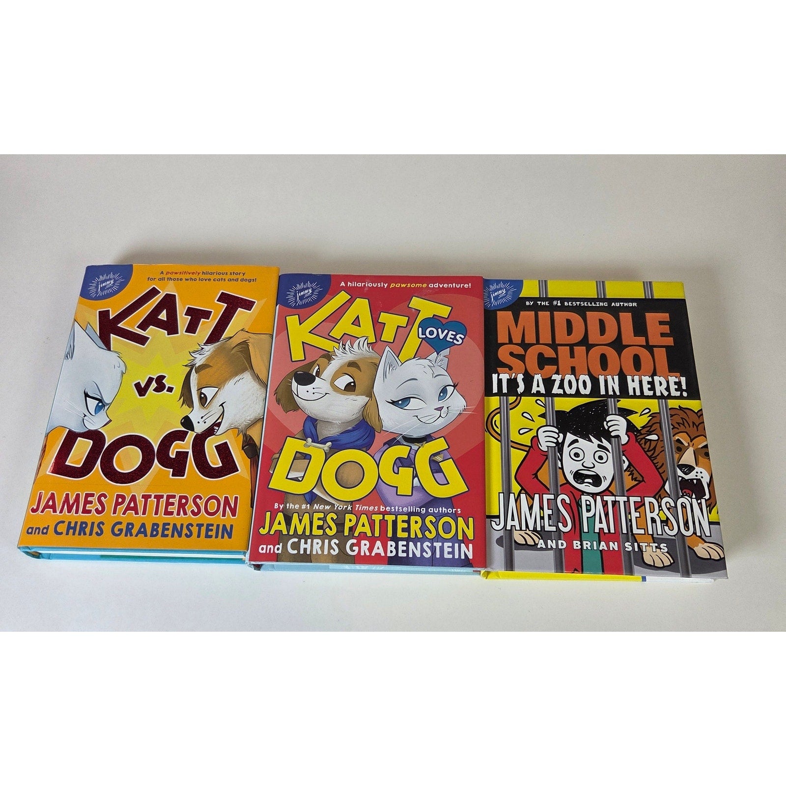 James Patterson Kids Books Lot of 3 Hardcover Kat vs Dogg Middle School